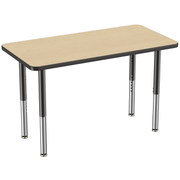 24" x 48" Rectangle T-Molding Activity Table with Adjustable Super Legs - Maple/Black