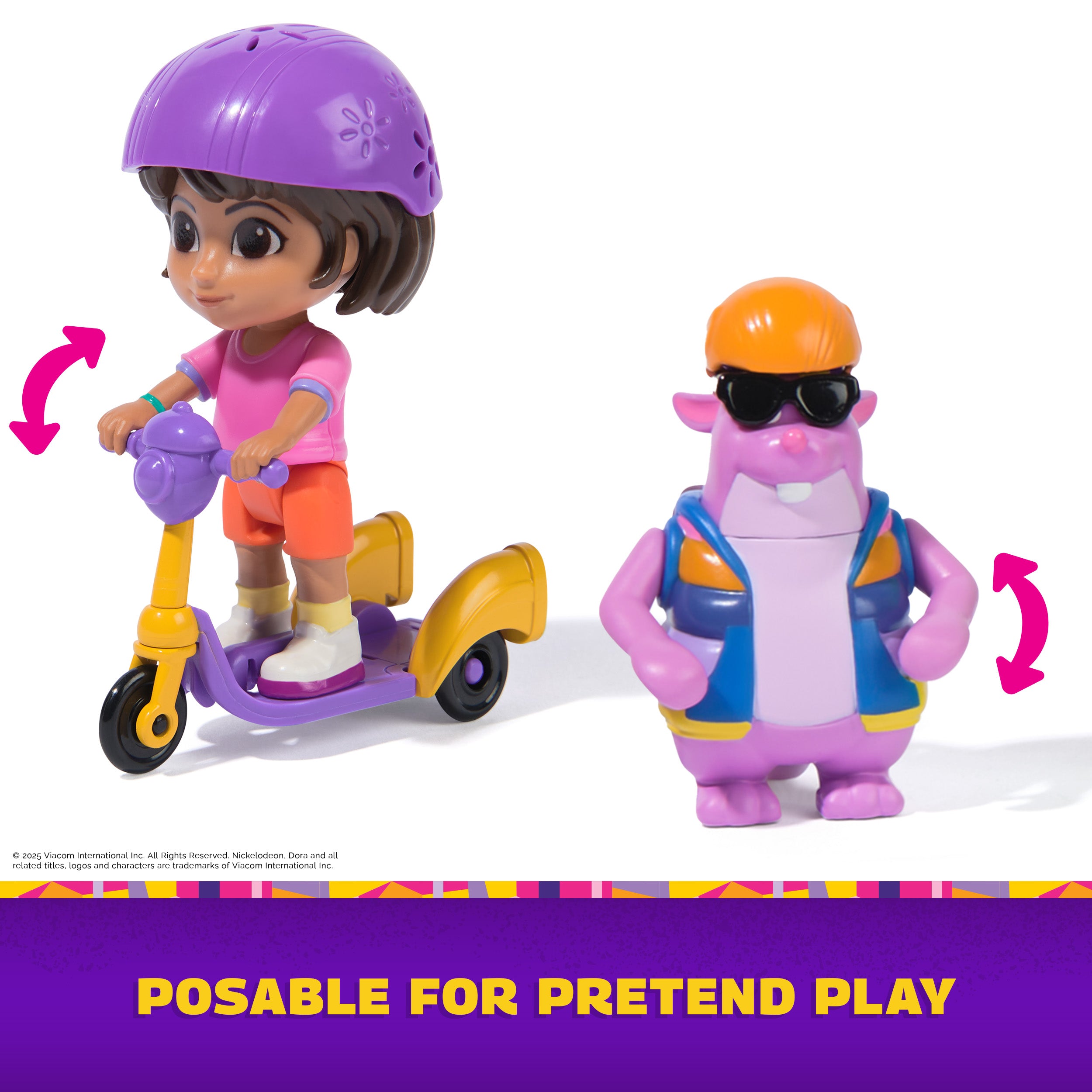 Dora, Zoom & Explore Adventure Pack with Dora & Tico Toy Figures & 3-Wheeled Scooter Accessory, Kids Toys for Girls & Boys Ages 3 and Up