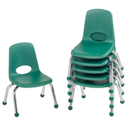 10" Stack Chair with Ball Glides - Green