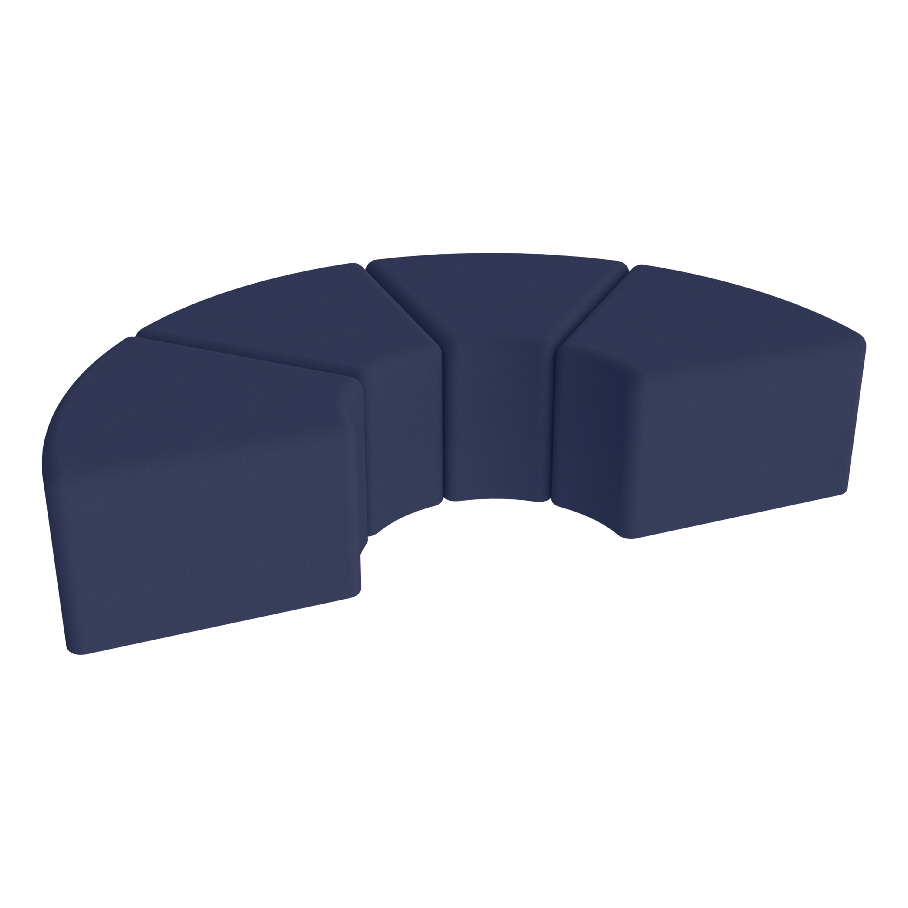 Pro Series Upholstered Arc Ottoman 12" Height, 4-Piece - Navy