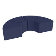 Pro Series Upholstered Arc Ottoman 12" Height, 4-Piece - Navy