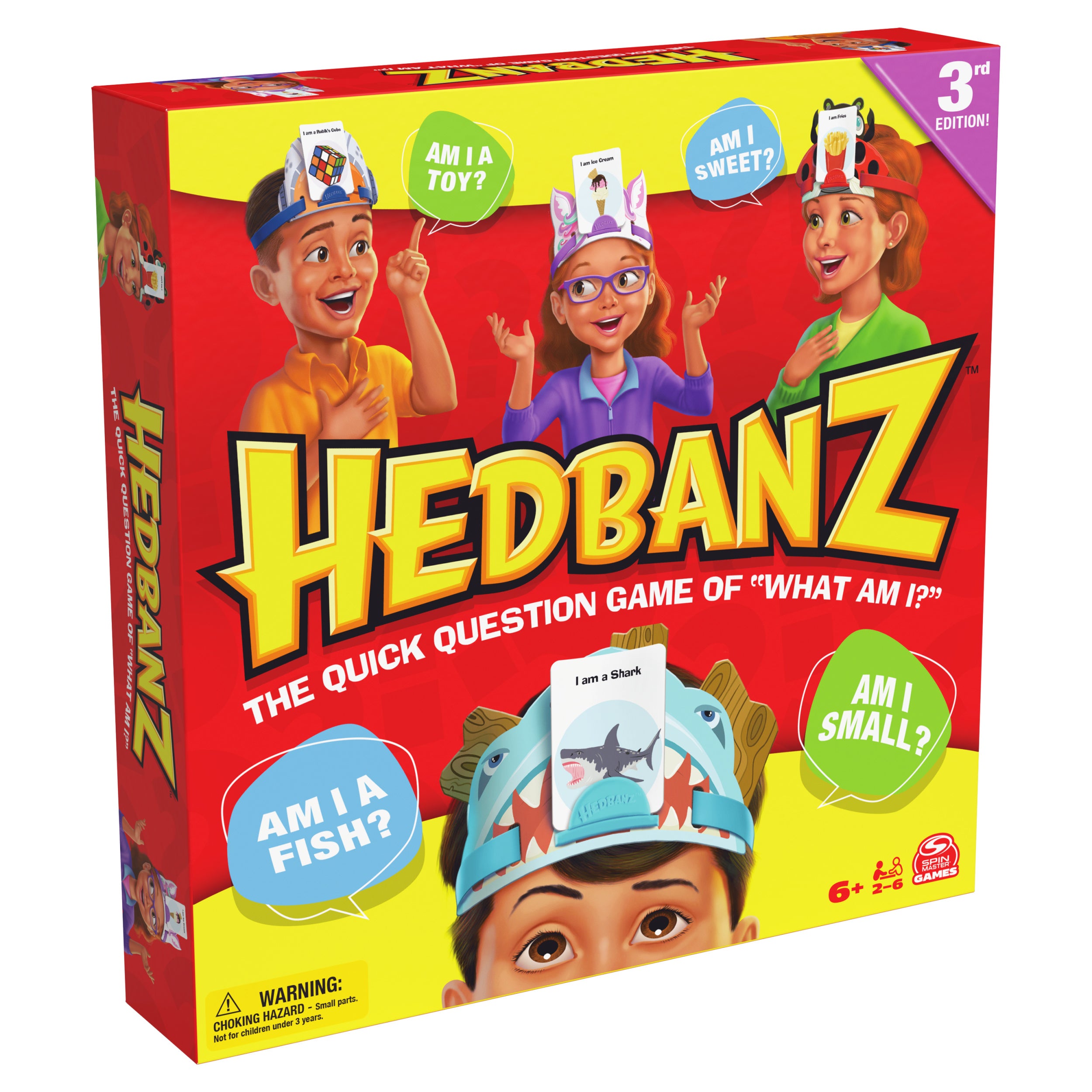 Spin Master Games, Hedbanz 3rd Edition with New Cards & Headbands, Picture Guessing Card Game, Quick Questions & Fast Fun, Easy to Play for Family & Kids, 2-6 Players, for Ages 6 & Up