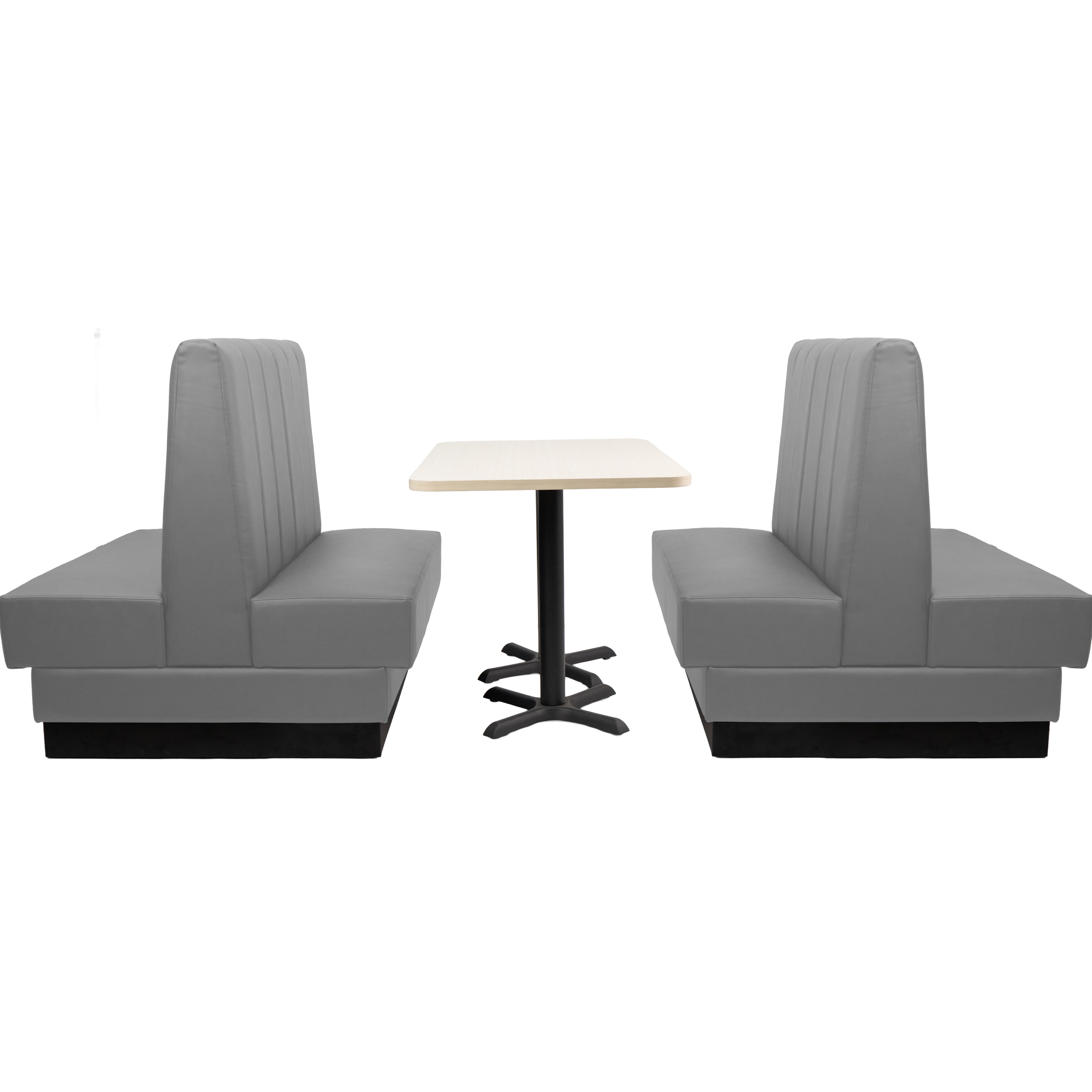 Pro Series Channel Back Double-Sided Restaurant Booth Seating - Dark Gray