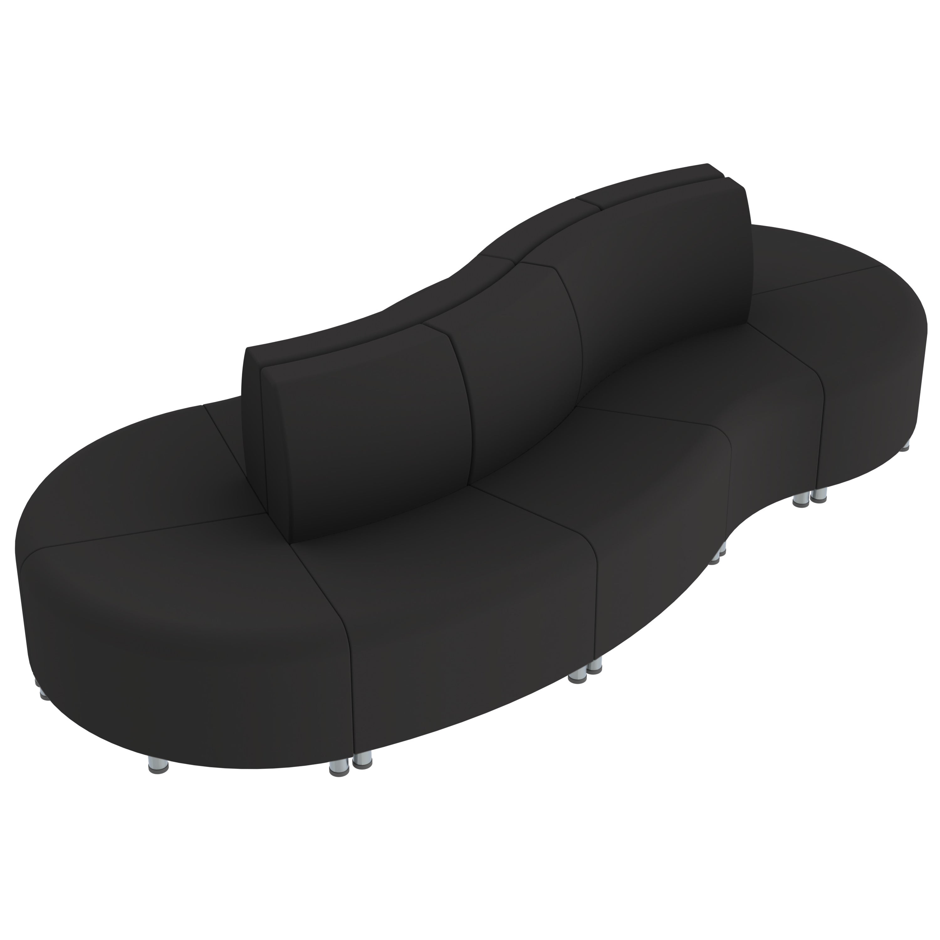 Pro Series Connect Curved Wave Seating, 10-Piece Set - Black