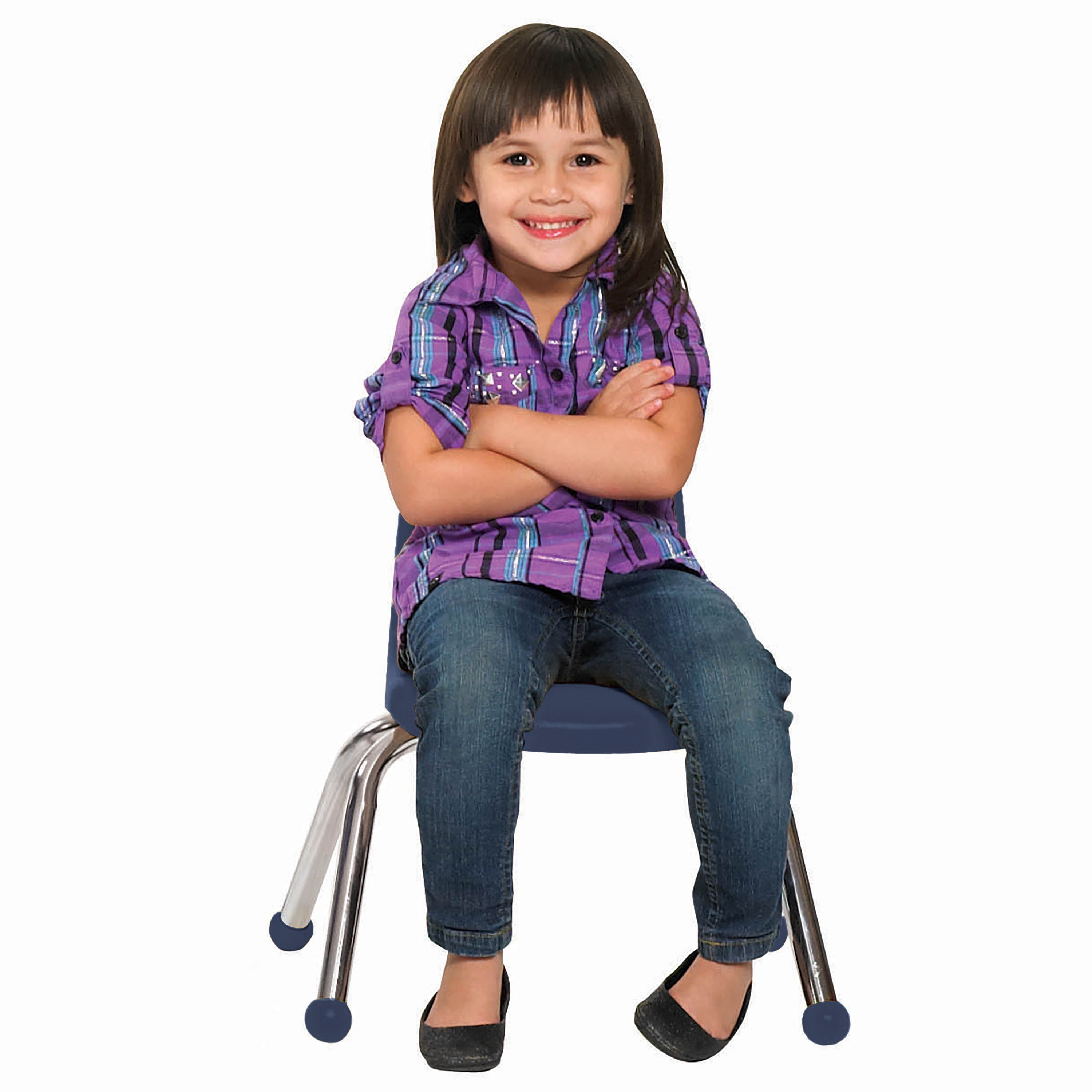 10" Stack Chair with Ball Glides - Navy