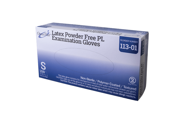 OmniTrust Latex Powder Free PL Examination Gloves (Small), 100 Pcs/Box, 10 Box/Cs