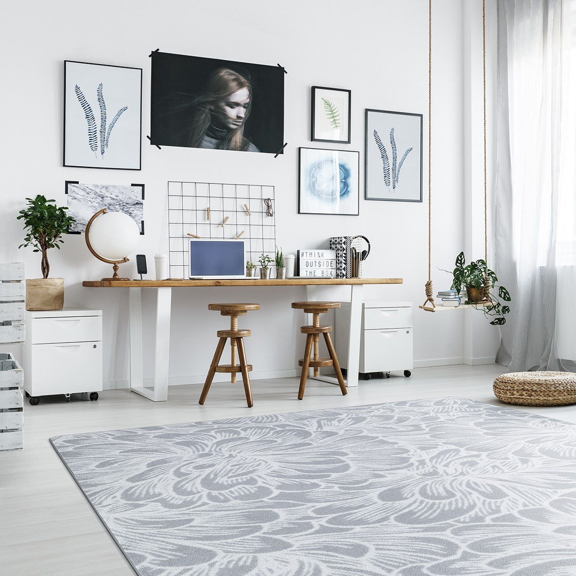 New Bloom 7'8" x 10'9" area rug in color Sterling