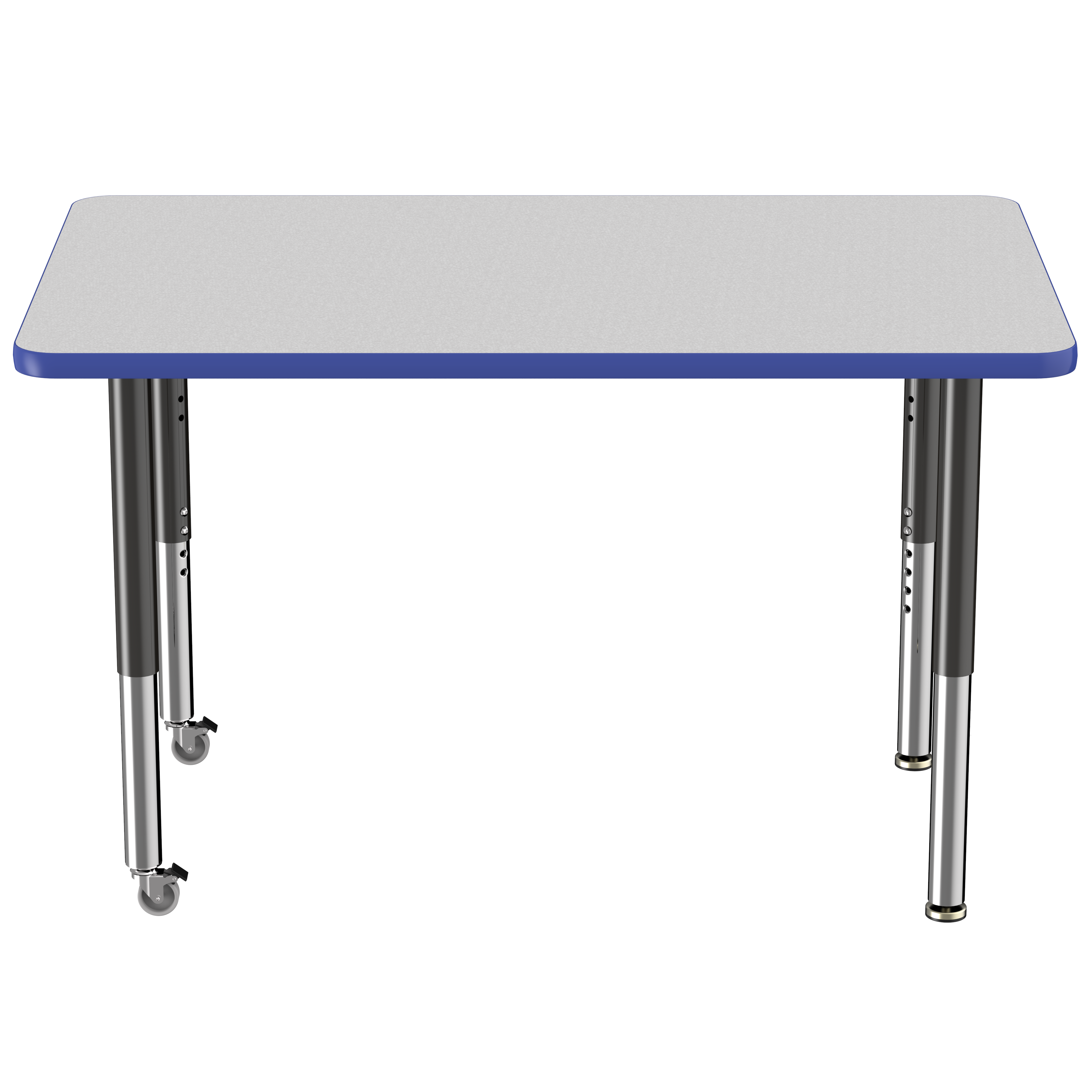 30" x 48" Rectangle T-Molding Activity Table with Adjustable Super Legs - Gray/Blue/Black