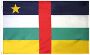 Central Africa Republic Flag 2x3 ft. Nylon SolarGuard Nyl-Glo 100% Made in USA to Official United Nations Design Specifications.