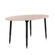 Adapte 30" x 60" Oval Woodgrain Activity Table with Adjustable Tapered Legs - Asian Sand/Black
