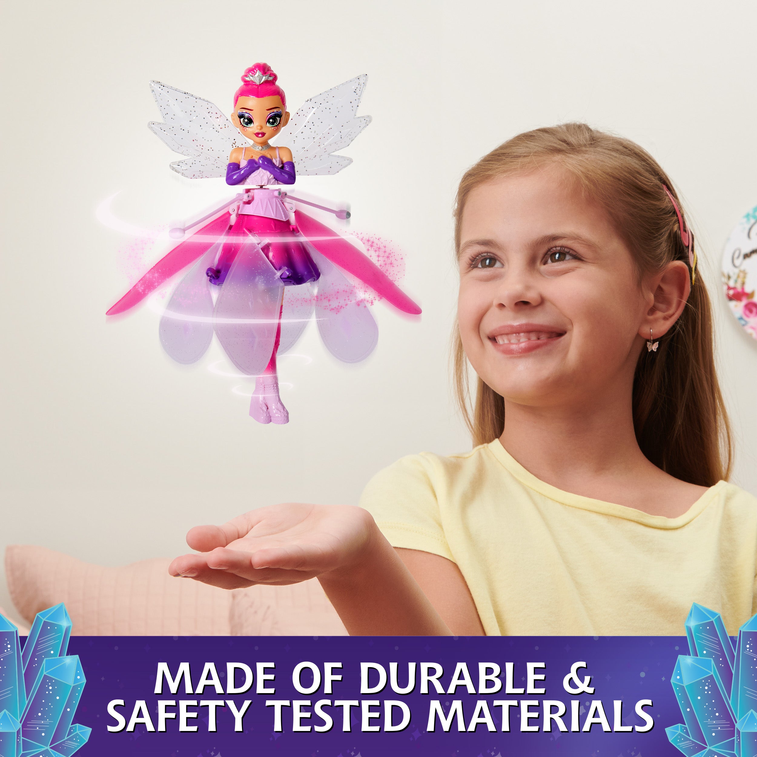 Crystal Flyers, Magical Flying Doll with Crystal Wings, Interactive Kids Toys for Ages 5 and up