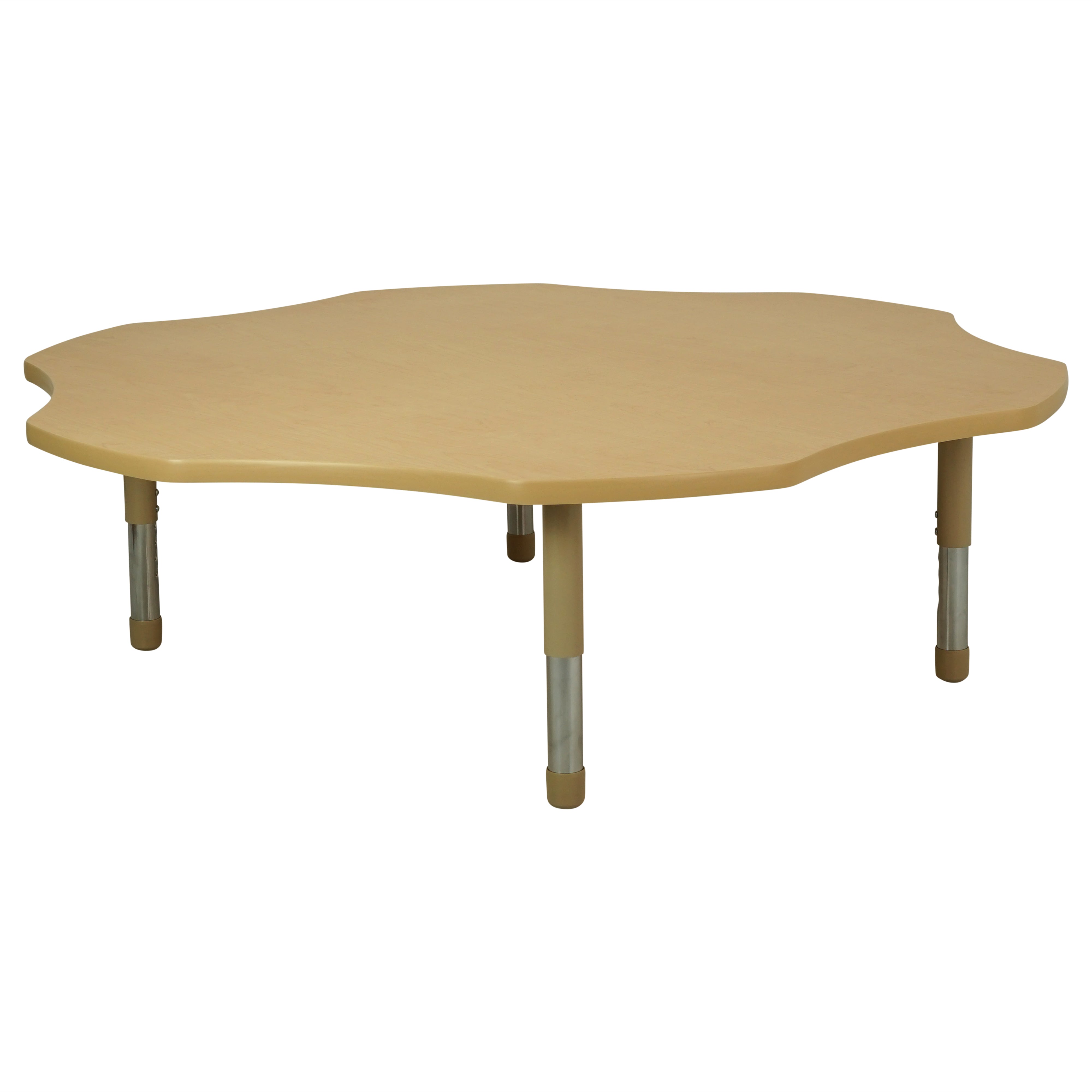 60" x 60" Flower T-Molding Activity Table with Adjustable Tiny Tot Legs - Maple/Sand
