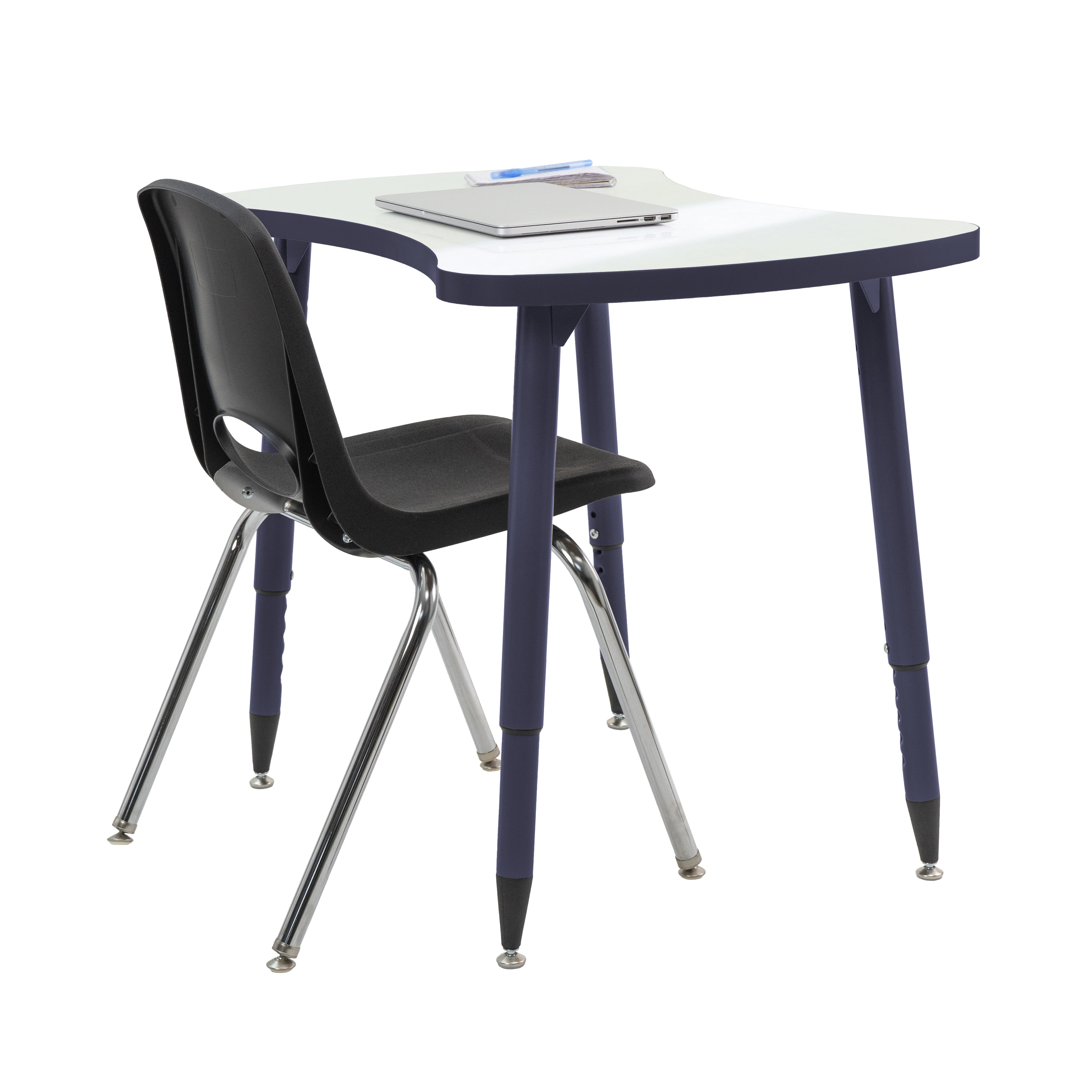 Adapte 25" x 37" Bowtie Dry-Erase Activity Table with Adjustable Tapered Legs - Whiteboard/Navy