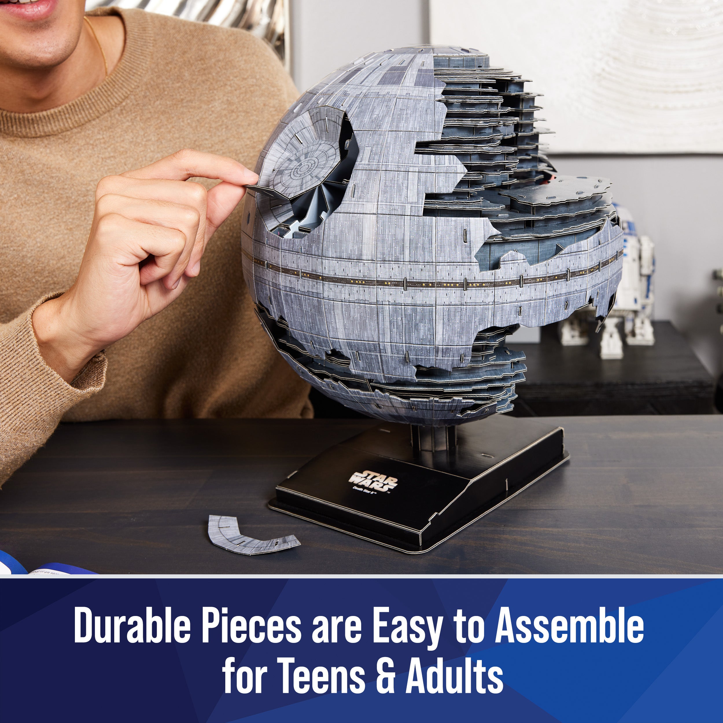 4D Build Star Wars Deluxe Death Star II Cardstock 3D Model Kit, Star Wars Gifts, Toys for Fans & Collectors, Adults & Teens 12+