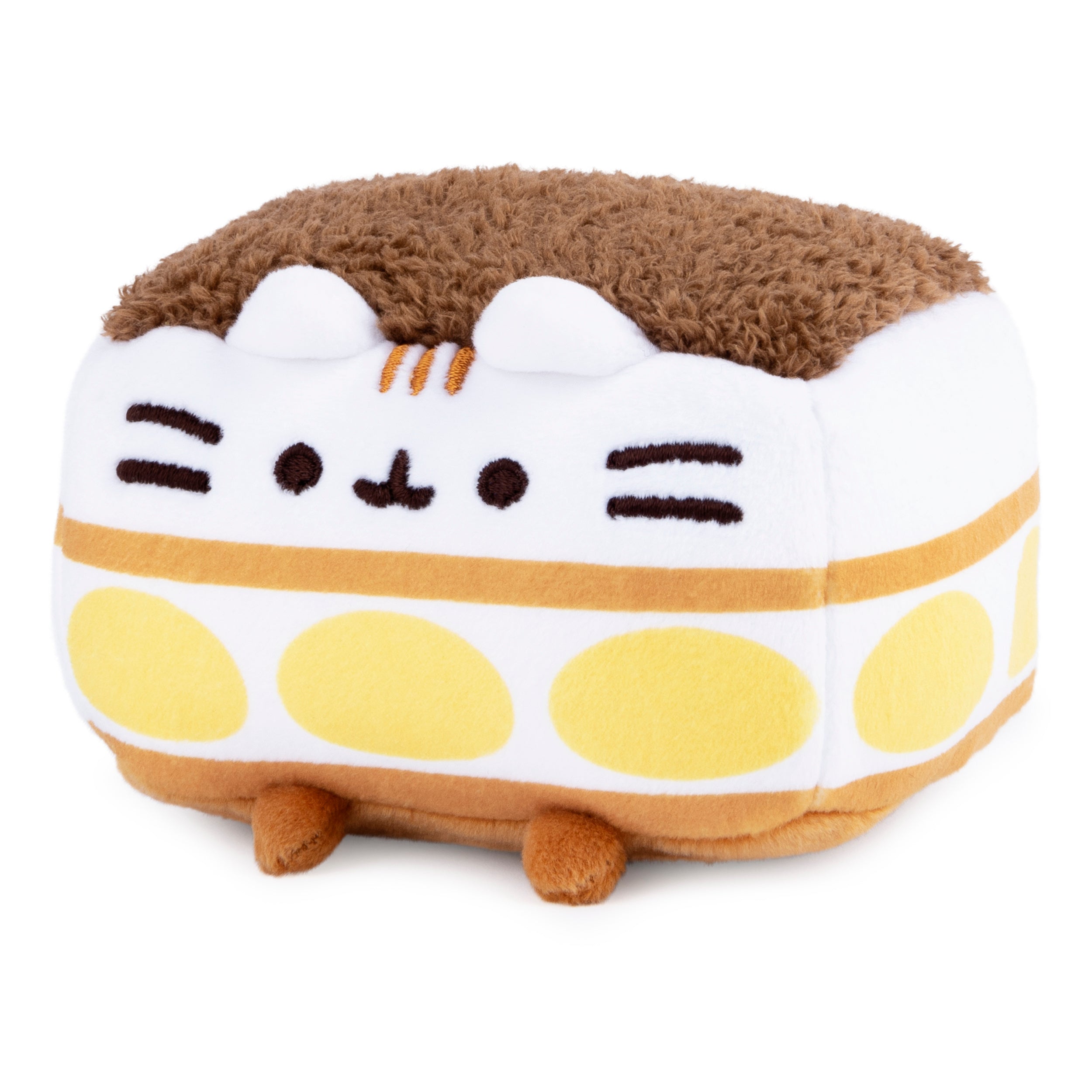 GUND Pusheen Tiramisu Plush Squishy, Stuffed Animal for Ages 8 and Up, White/Brown, 4”