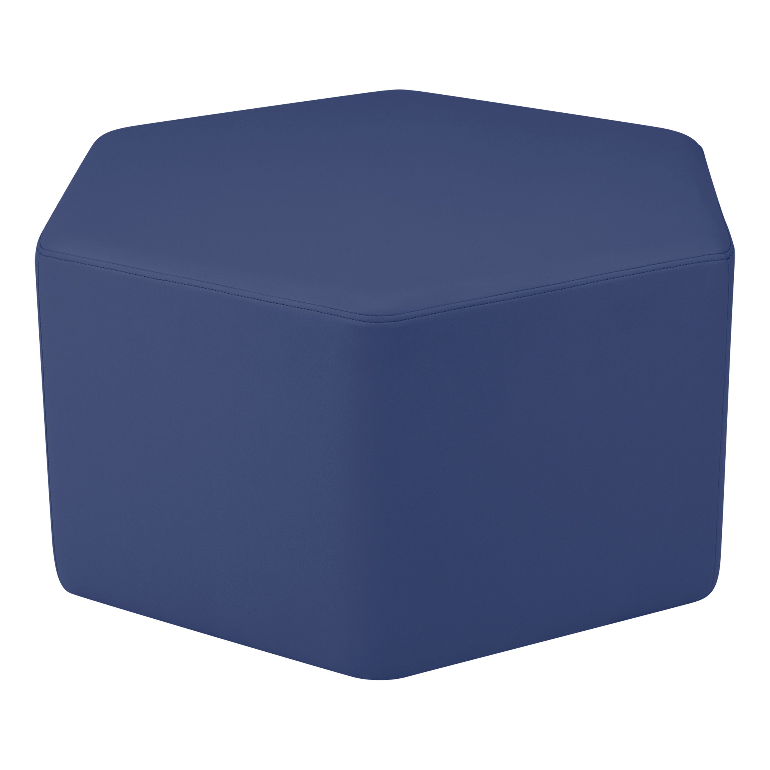 Pro Series Upholstered Hexagon Ottoman 18" Height - Navy
