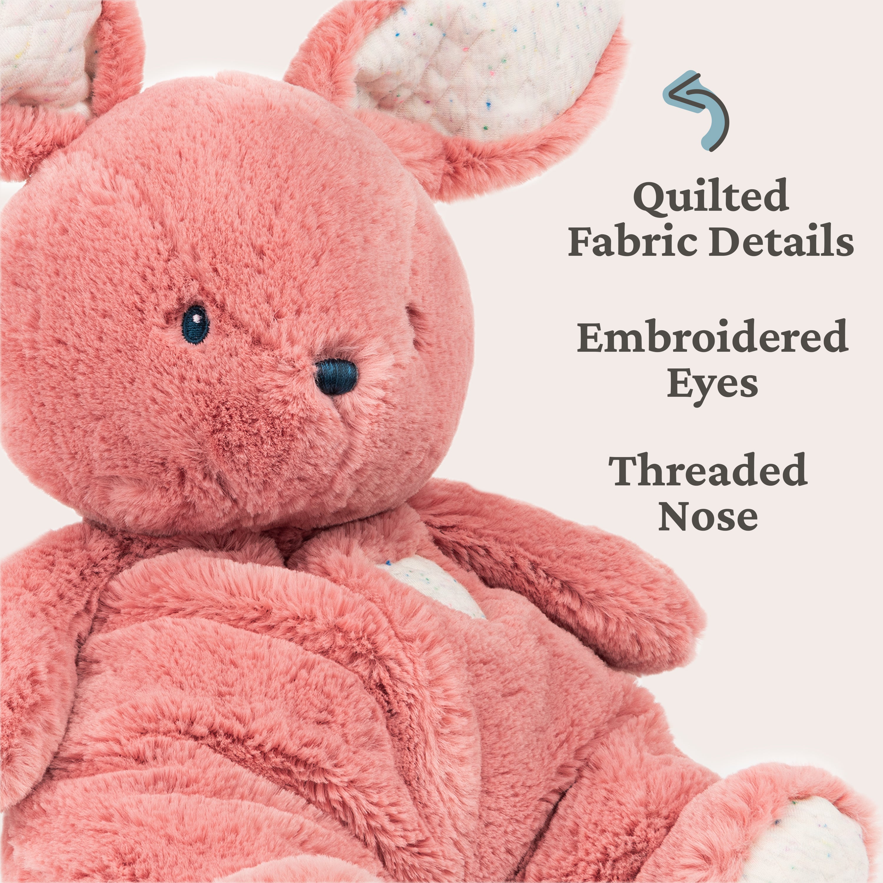 Baby GUND Oh So Snuggly Bunny Stuffed Animal, Bunny Toddler Toy, Dusty Rose Pink, 12.5"