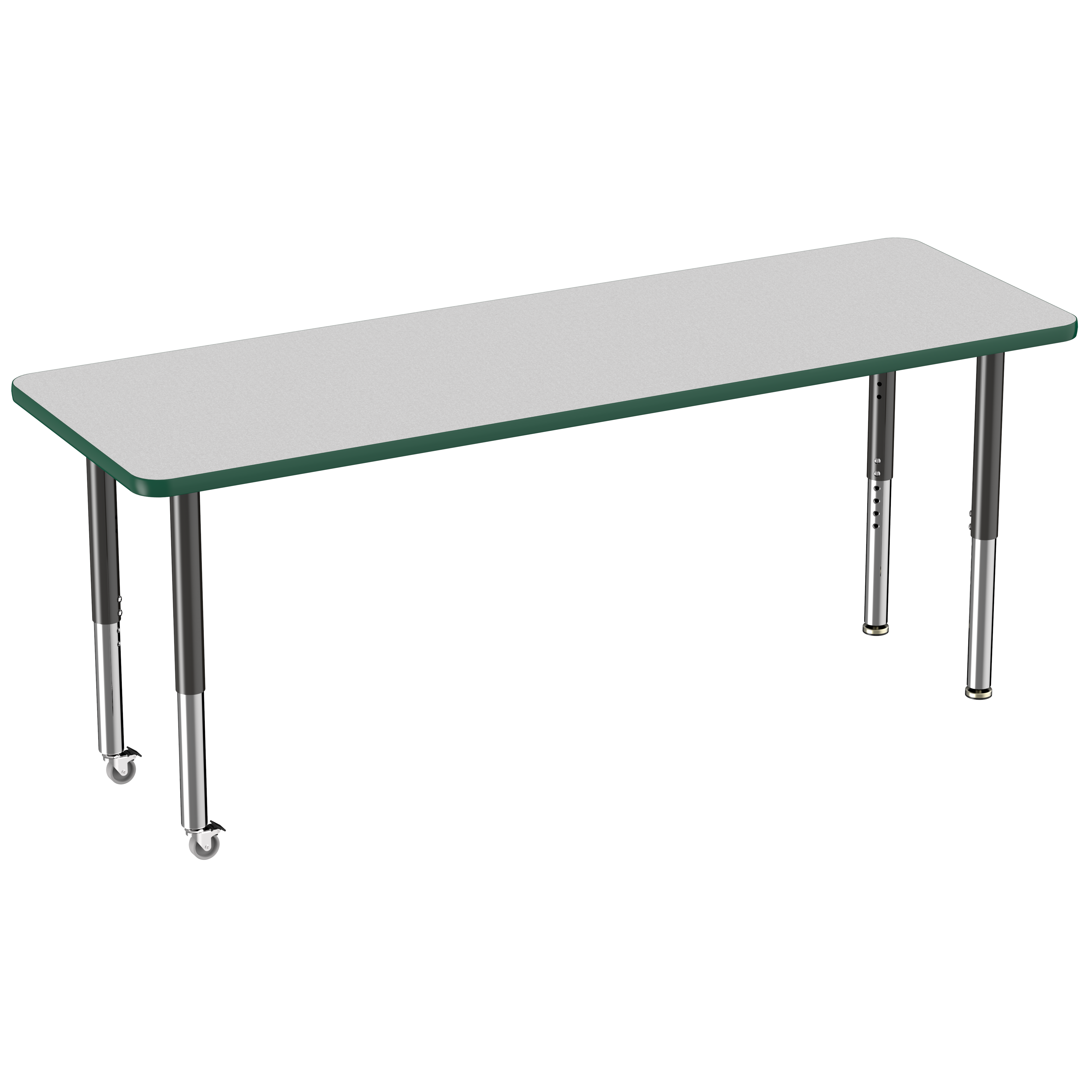 24" x 72" Rectangle T-Molding Activity Table with Adjustable Super Legs - Gray/Green/Black