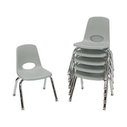 12" Stack Chair with Swivel Glides - Light Gray