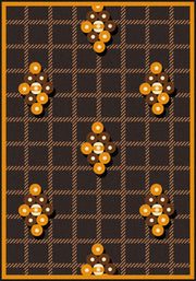 Nine Ball 5'4" x 7'8" area rug in color Brown