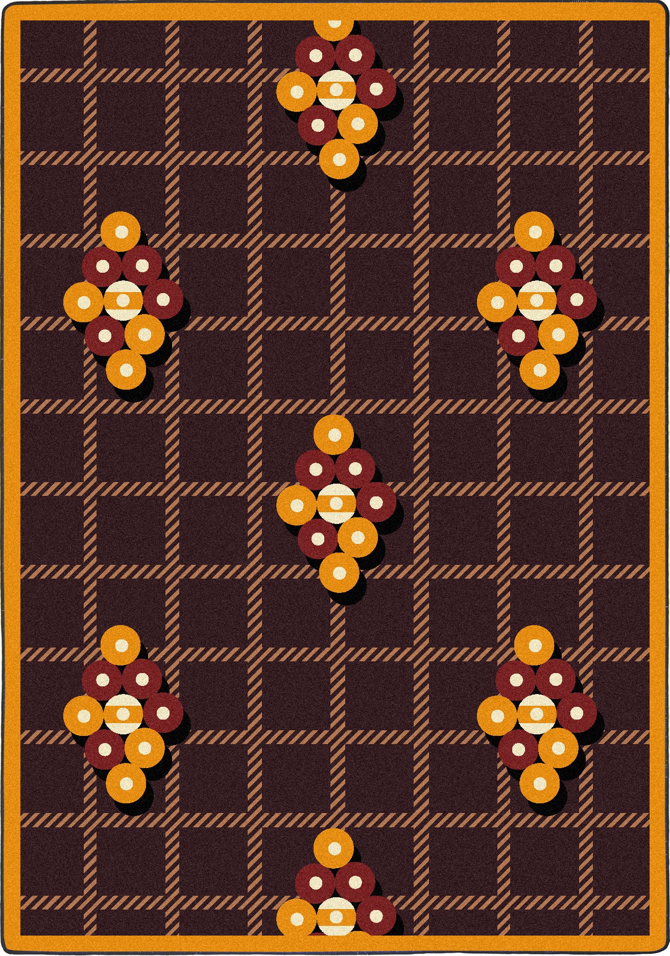 Nine Ball 7'8" x 10'9" area rug in color Burgundy