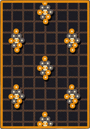 Nine Ball 7'8" x 10'9" area rug in color Charcoal