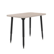 Adapte 24" x 36" Rectangle Woodgrain Activity Table with Adjustable Tapered Legs - Asian Sand/Black