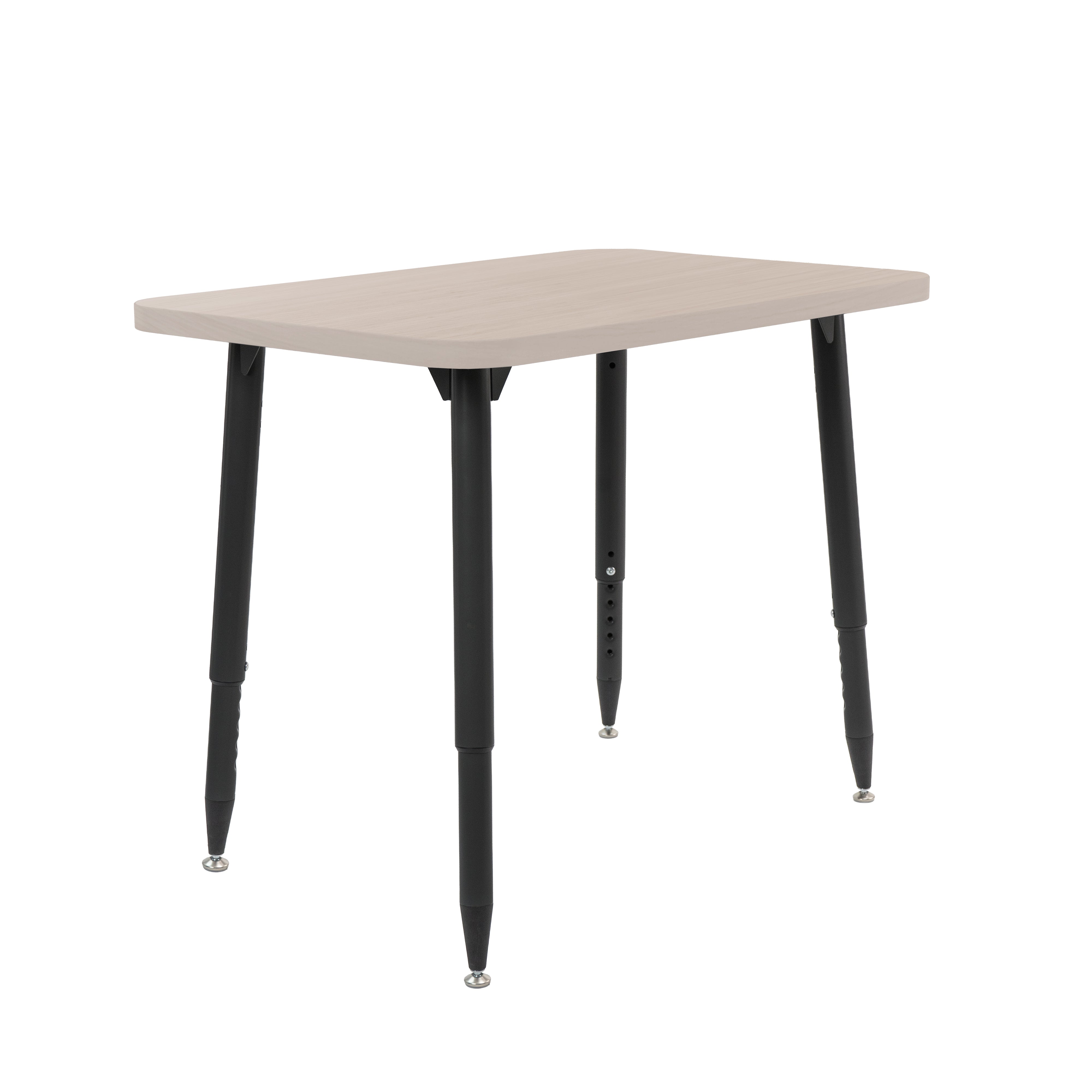 Adapte 24" x 36" Rectangle Woodgrain Activity Table with Adjustable Tapered Legs - Asian Sand/Black