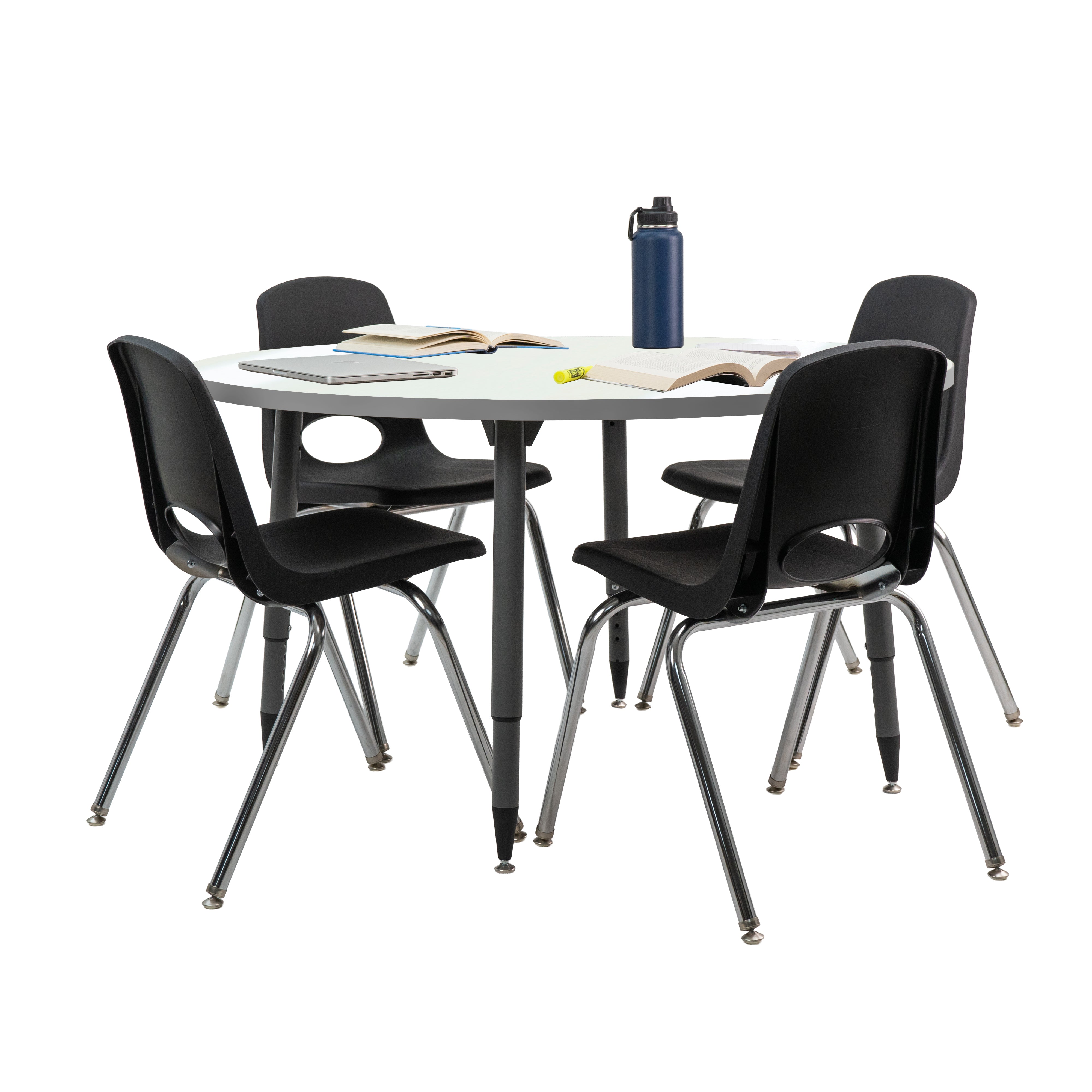 Adapte 48" Round Dry-Erase Activity Table with Adjustable Tapered Legs - Whiteboard/North Sea