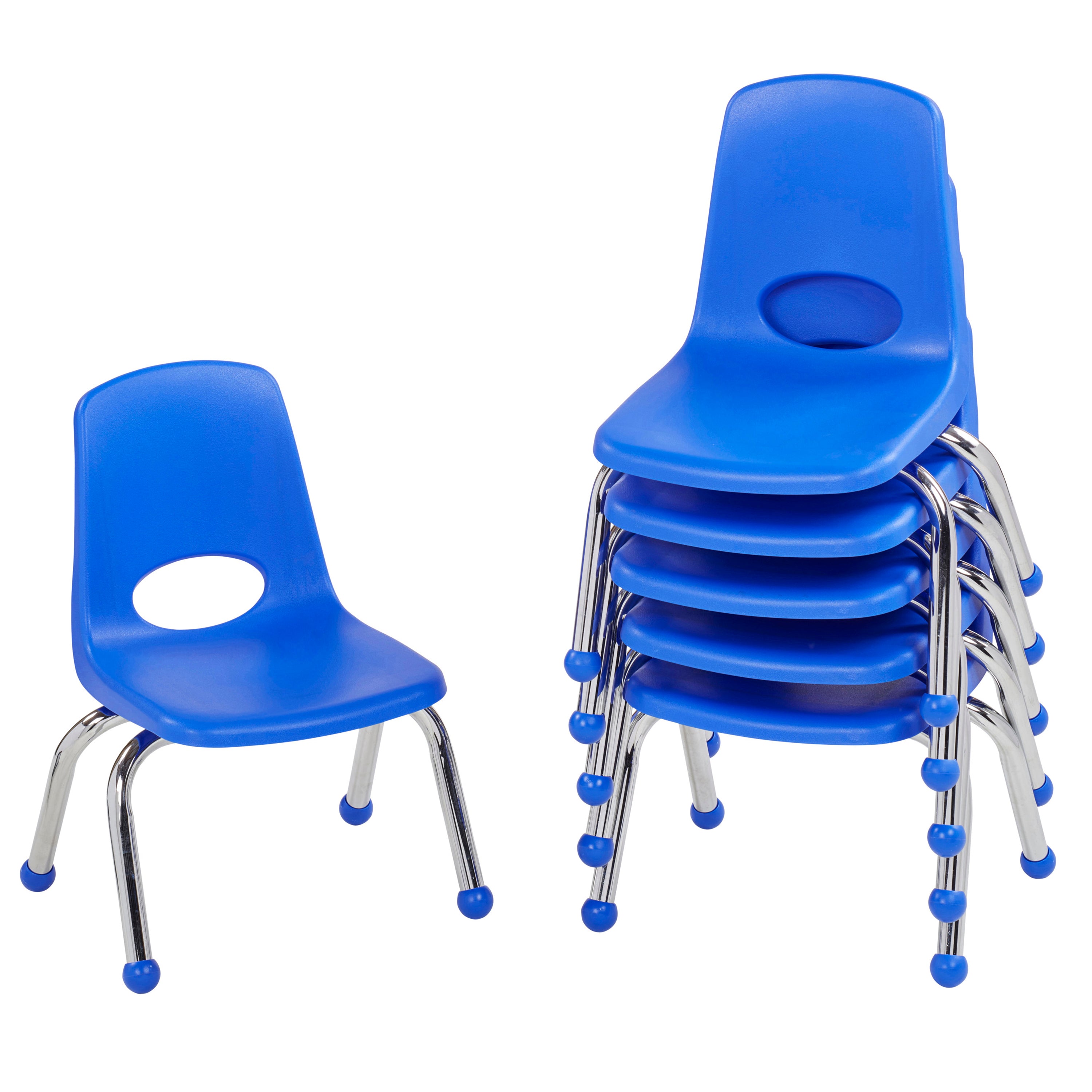 10" Stack Chair with Ball Glides - Blue