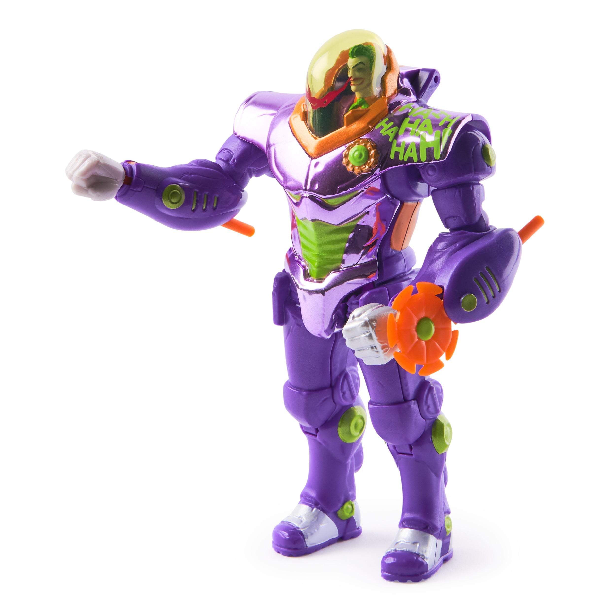 DC Comics, Metal Force The Joker Action Figure, 6-Inch with 4-Inch Mini Figure, Built-in Blaster and Armor Suit, Super Hero Kids Toys for Boys and Girls Ages 4 and Up
