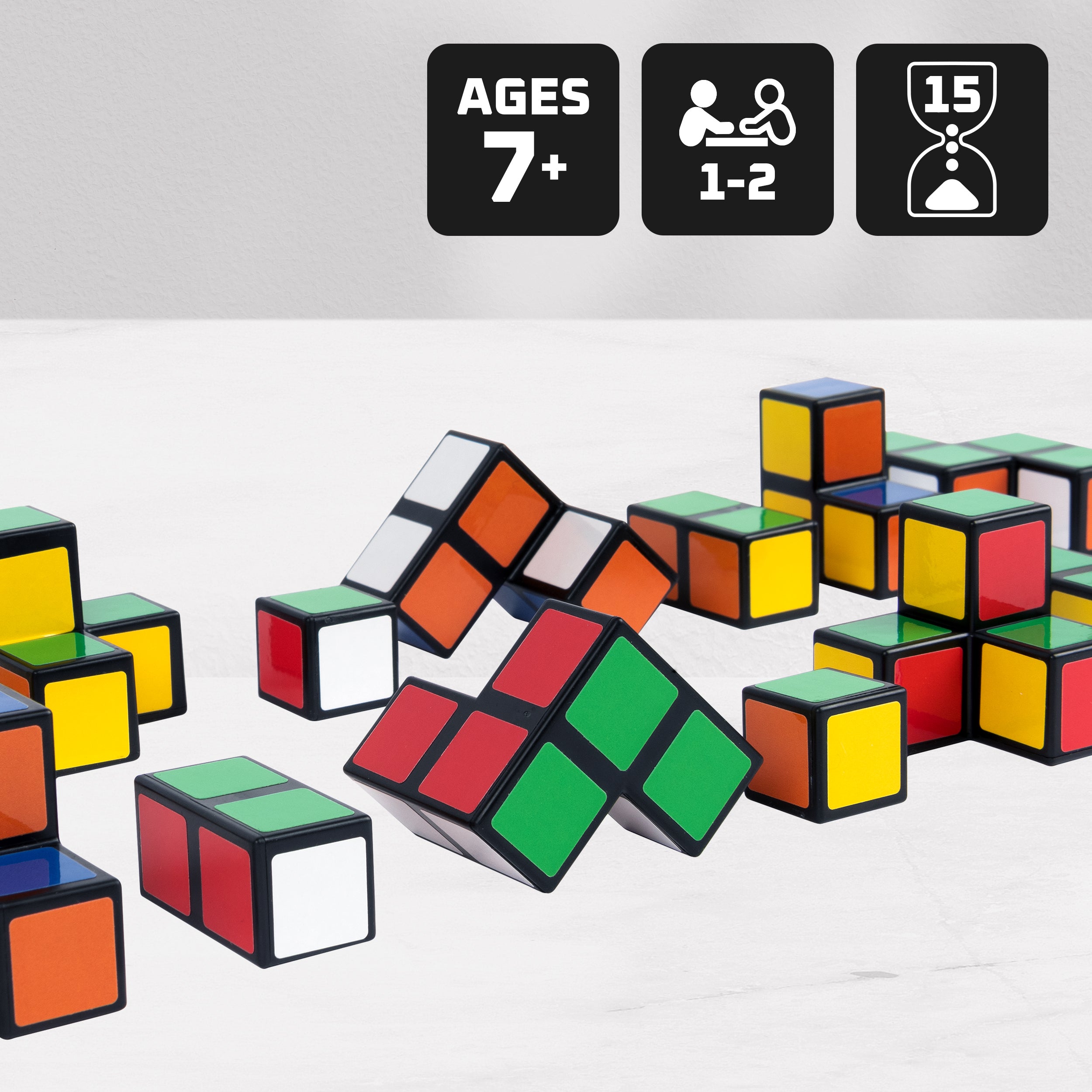 Rubik’s Cube, Cube It, 2-Player 3D Puzzle Sequence Board Game Stress Relief Fidget Toy Activity Cube Travel Teen Gift Idea, Ages 7 and up