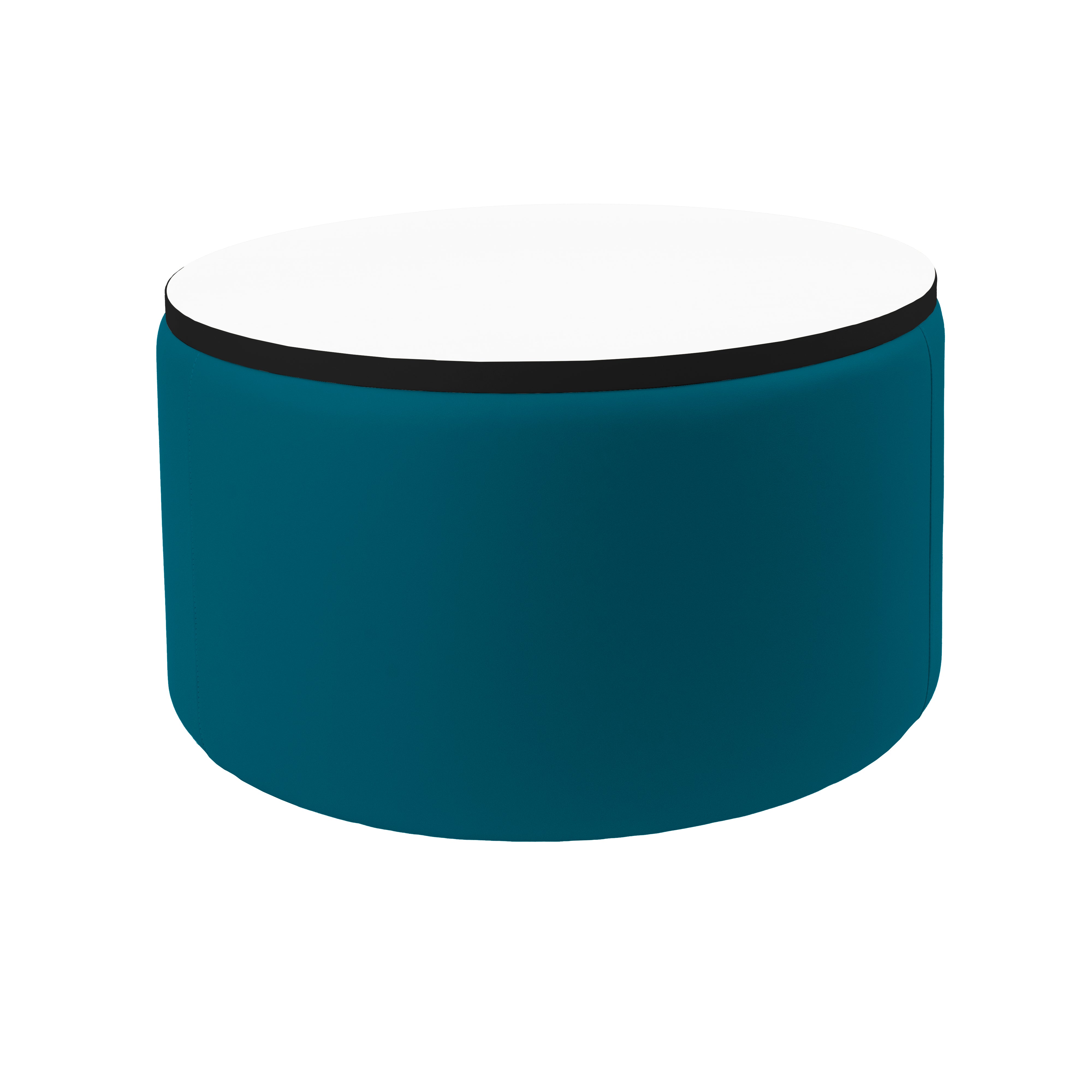 Pro Series Upholstered 30" Round Dry-Erase Ottoman Table 18" Height - Teal/Whiteboard