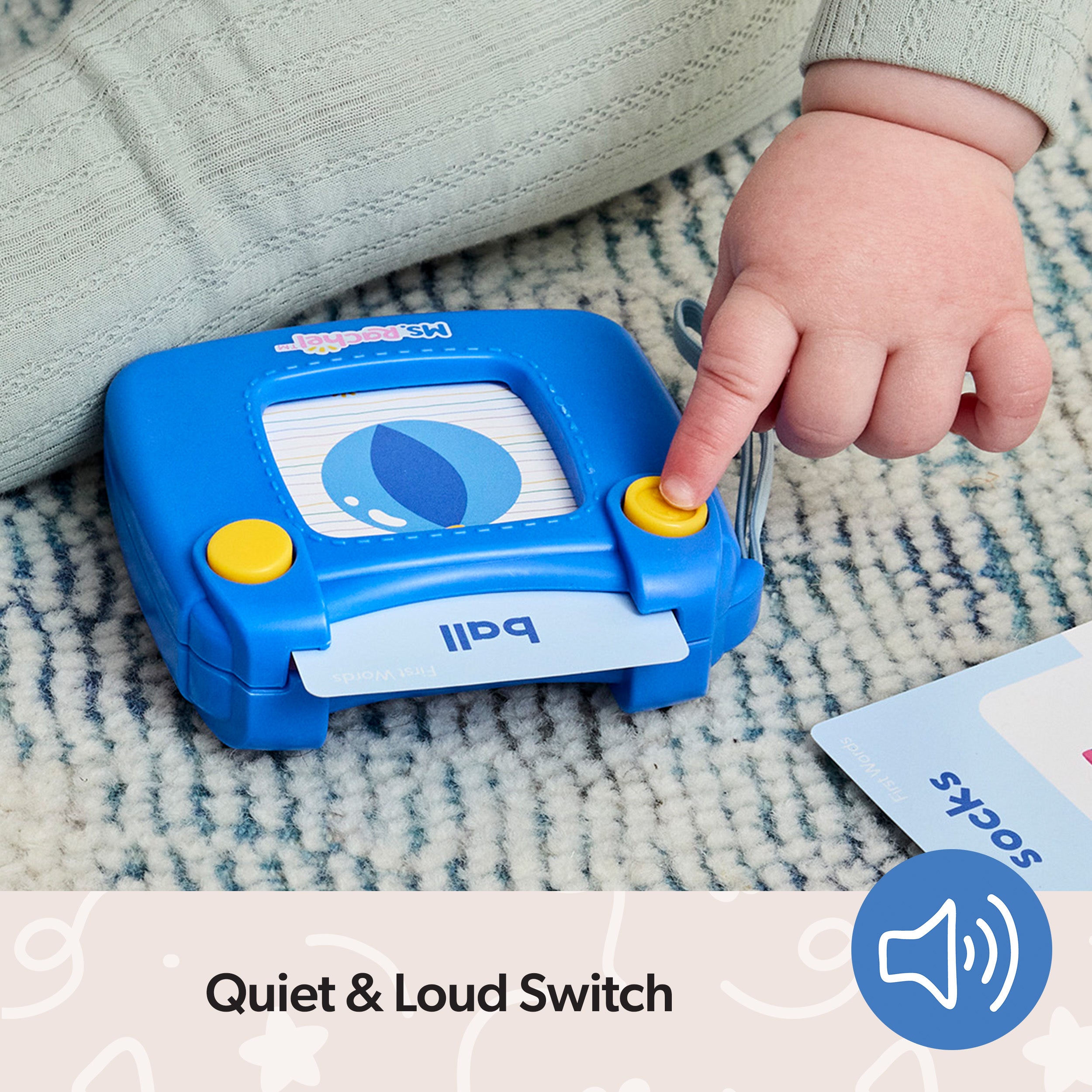Ms. Rachel Official First Words Talking Flash Cards with Electronic Reader, 100 Words, Educational Toys & Toddler Toys for Girls & Boys Ages 1-2+