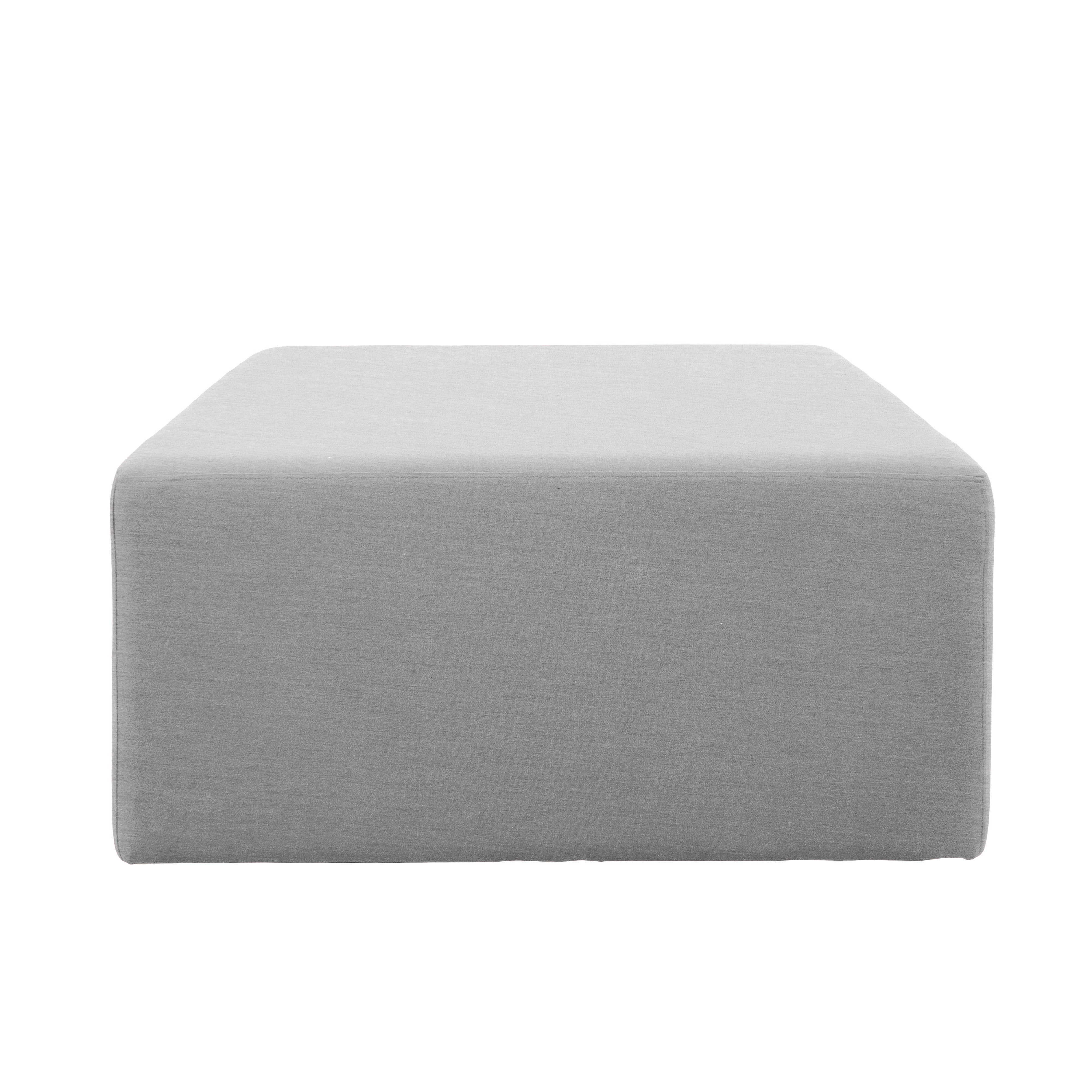 Outdoor 36" Square Ottoman with Sunbrella®, 18" H - Canvas Granite