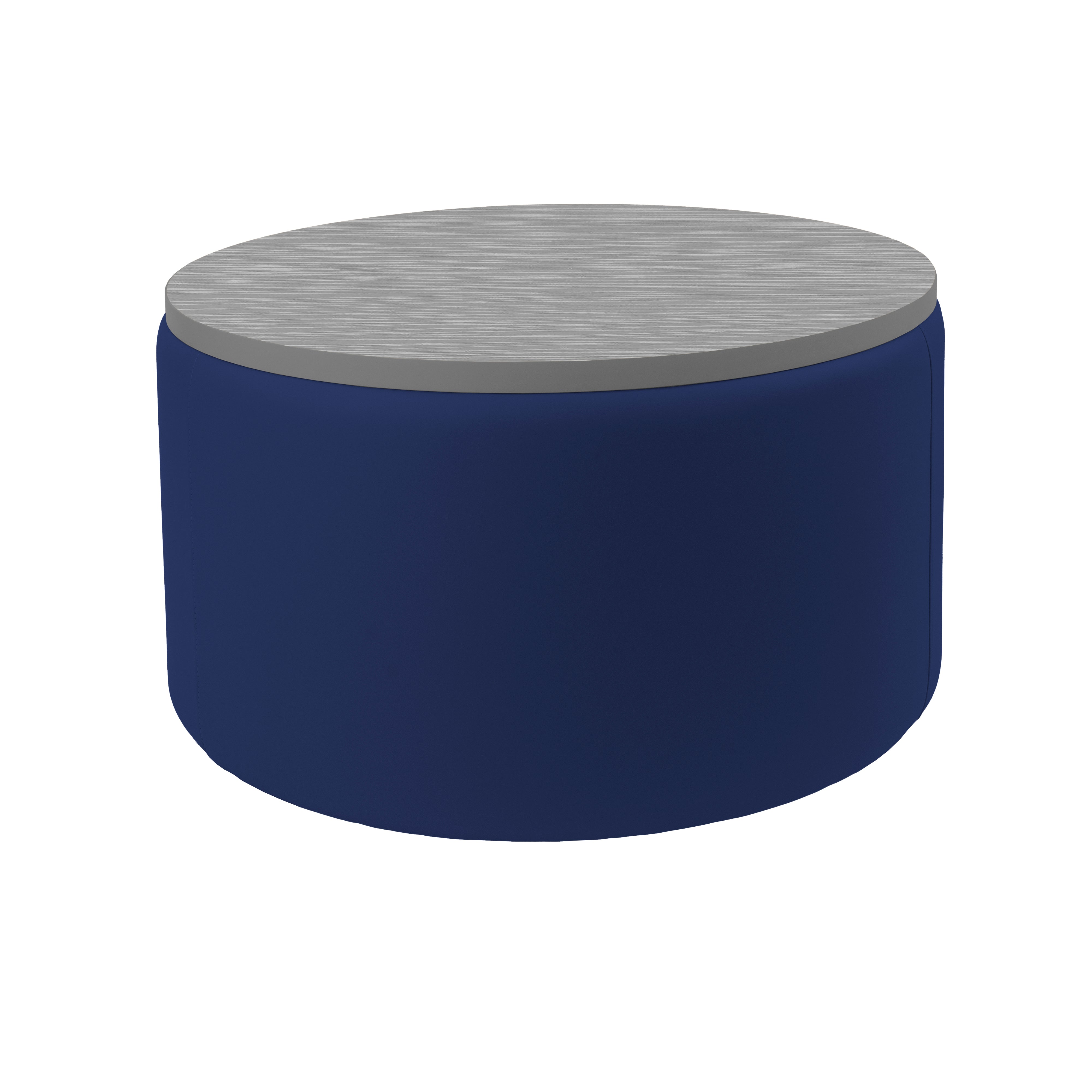 Pro Series Upholstered 30" Round Ottoman Table 18" Height - Navy/Cosmic Strandz