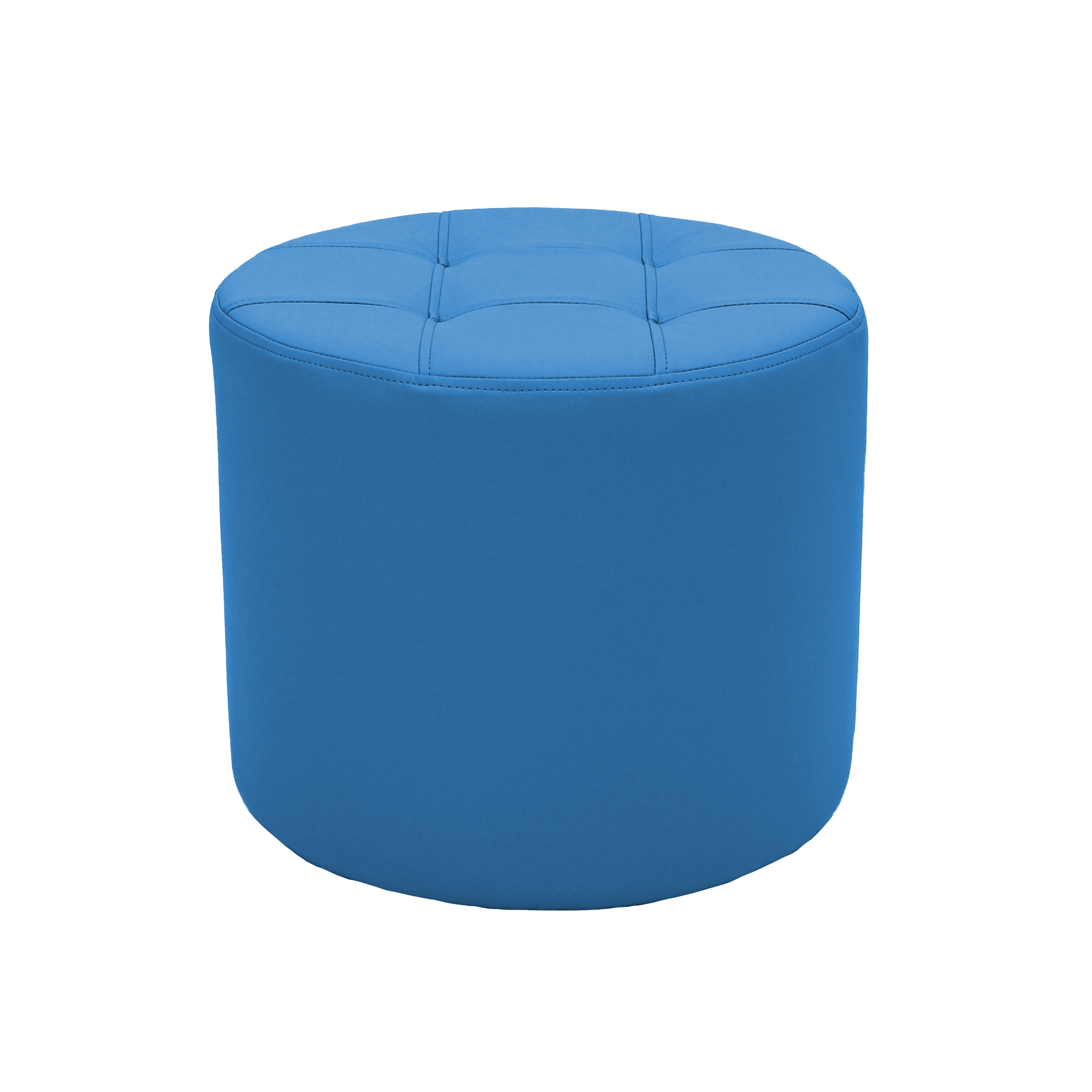 Tufted Round Ottoman 16" Height - French Blue