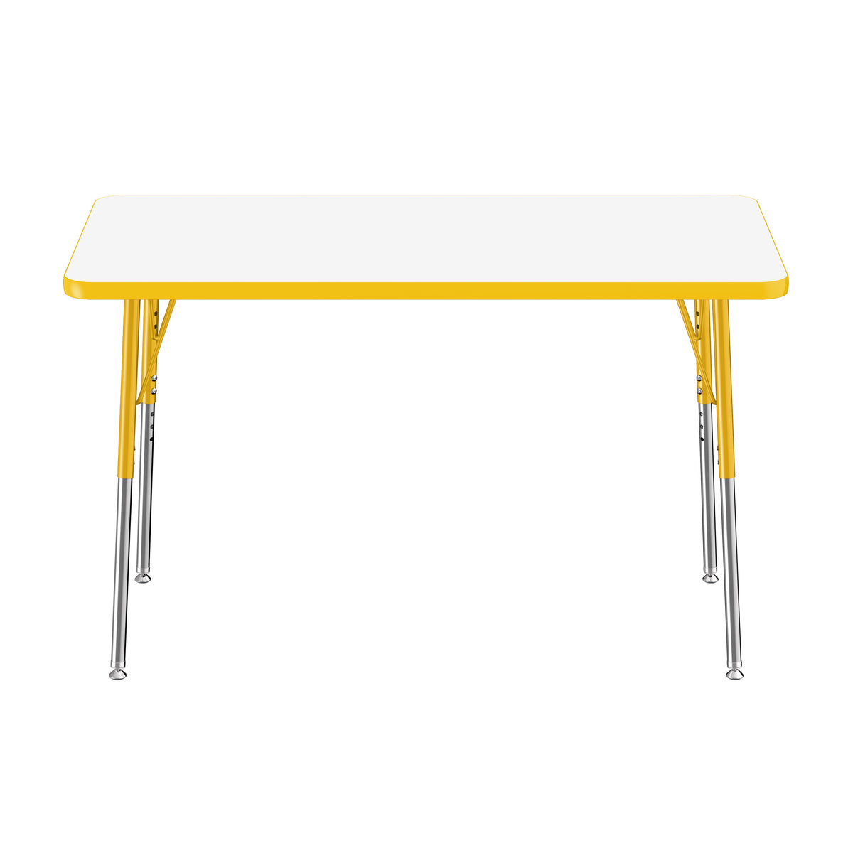 24" x 48" Rectangle Dry-Erase Activity Table with Adjustable Standard Swivel Glide Legs - Whiteboard/Yellow