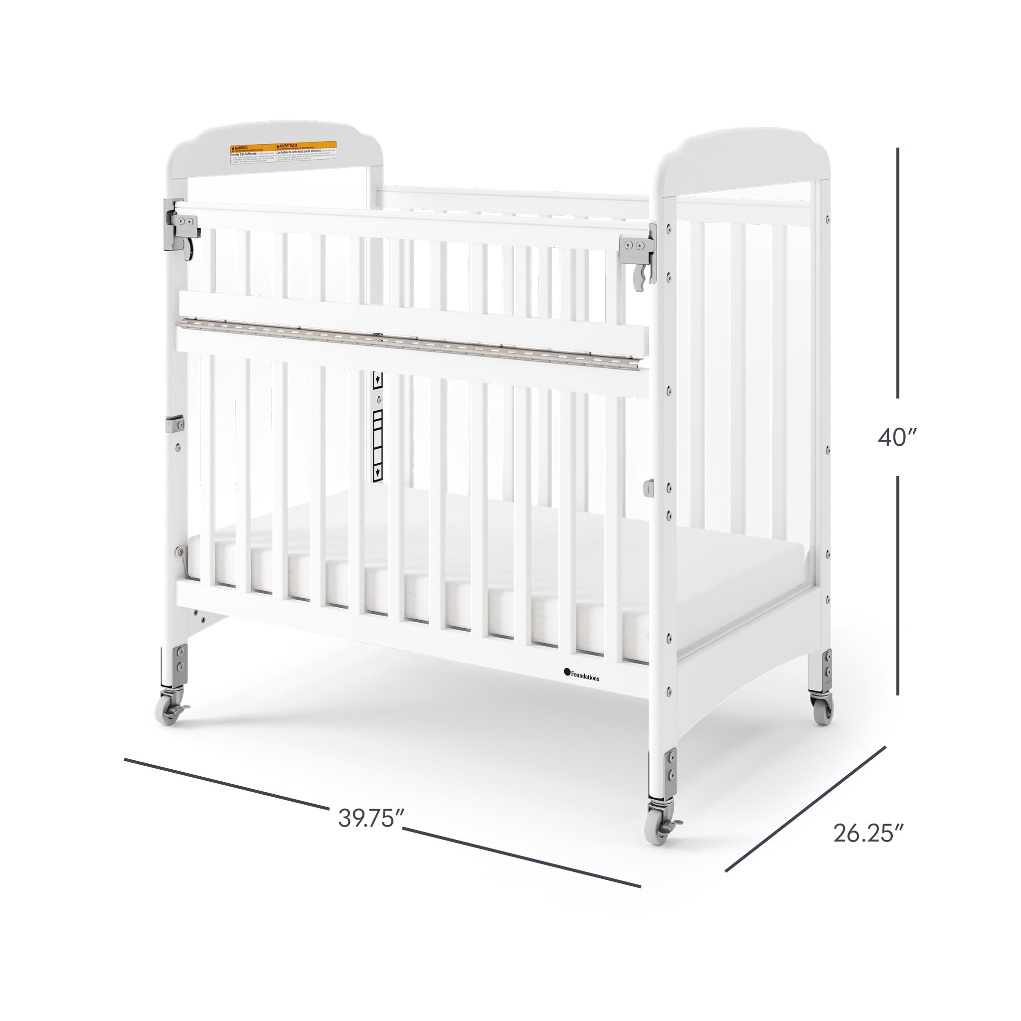 Next Gen Serenity SafeReach Clearview Compact Crib, White