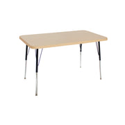 30" x 48" Rectangle La Madera Activity Table with Standard Legs - Maple Grain/Black