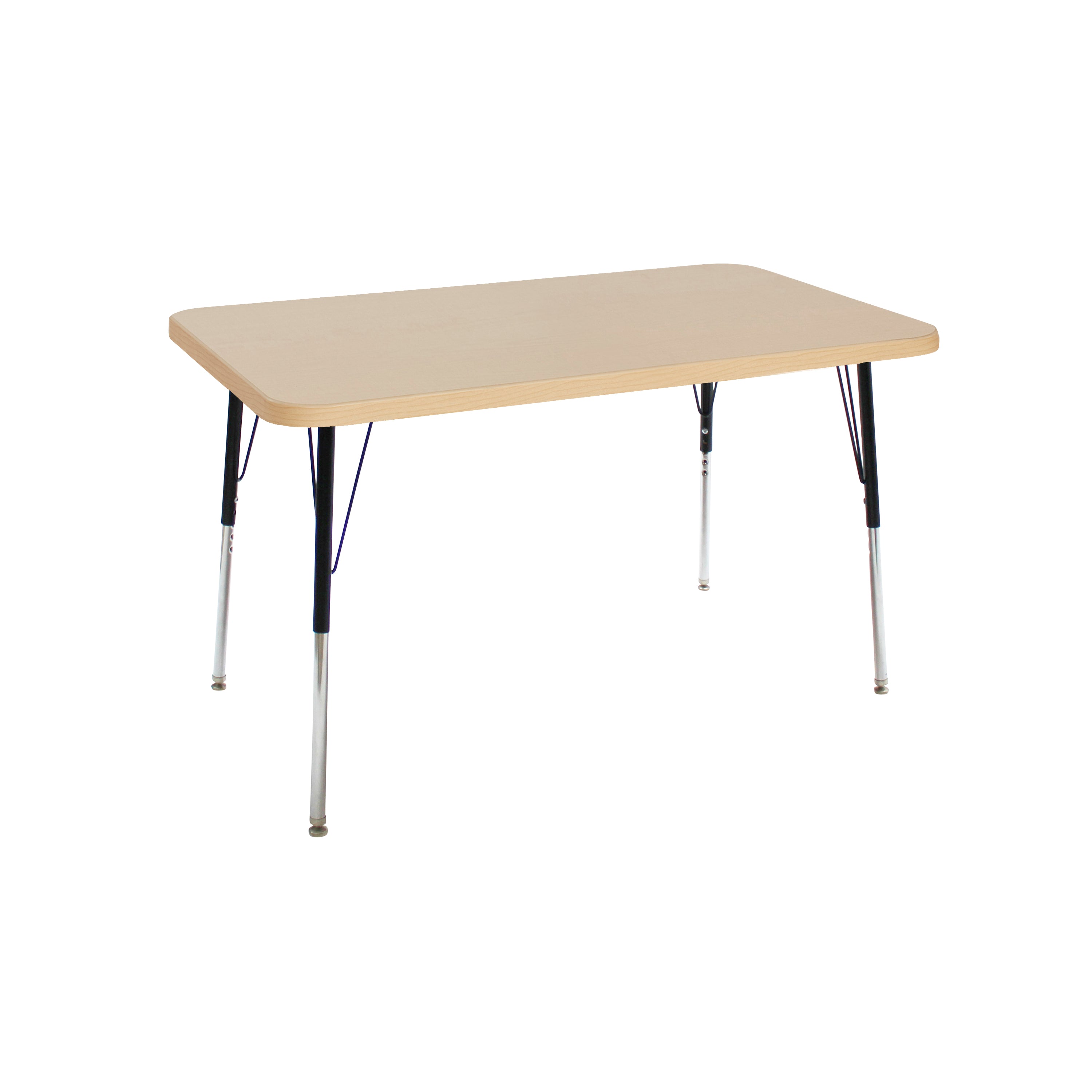 30" x 48" Rectangle La Madera Activity Table with Standard Legs - Maple Grain/Black