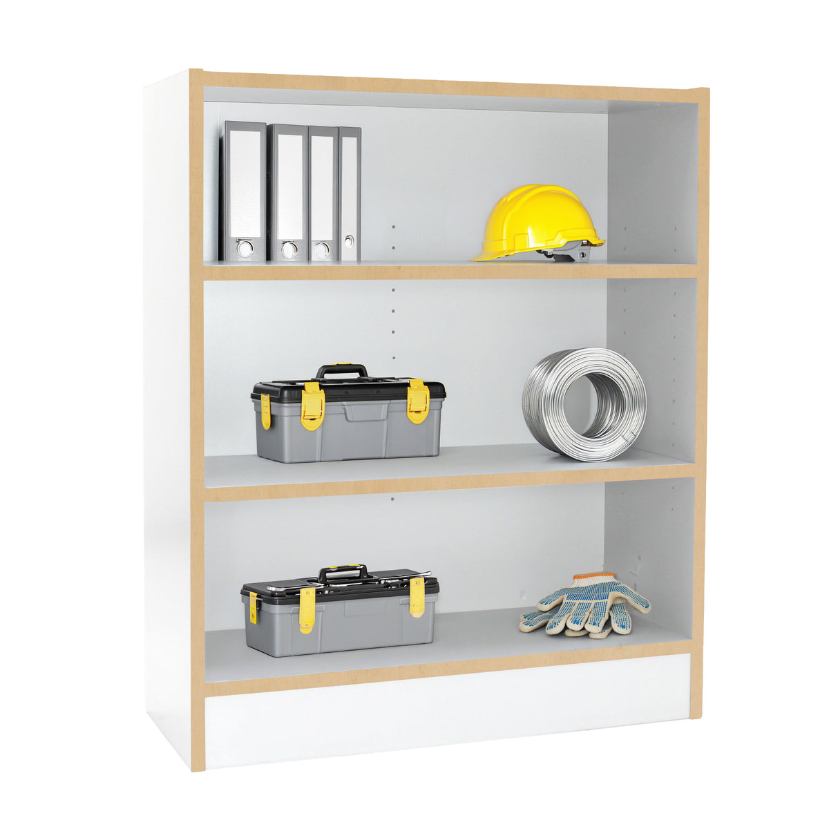 Laminate 3-Shelf Bookcase 36" Height - White/Maple Grain