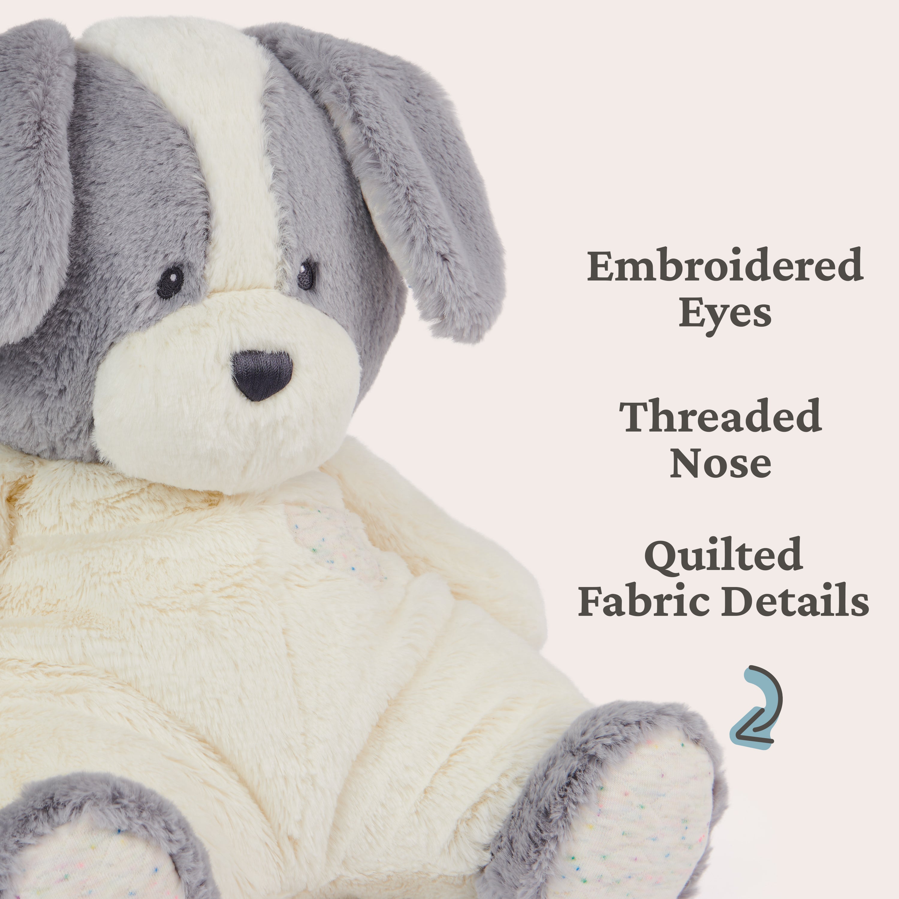 Baby GUND Oh So Snuggly Puppy, Large Stuffed Animal Dog for Babies and Infants, Grey/White, 12.5”