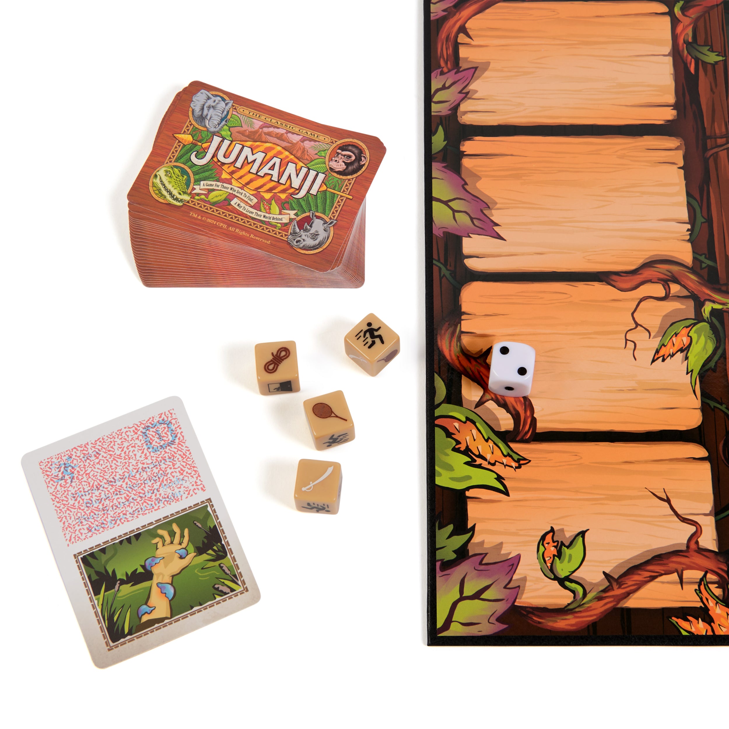 Spin Master Games, Jumanji 30th Anniversary Edition, The Classic Thrilling Adventure Family Board Game Based on the Action-Comedy Movie, Updated Jungle Challenges, 2-4 Players, for Ages 6 & Up