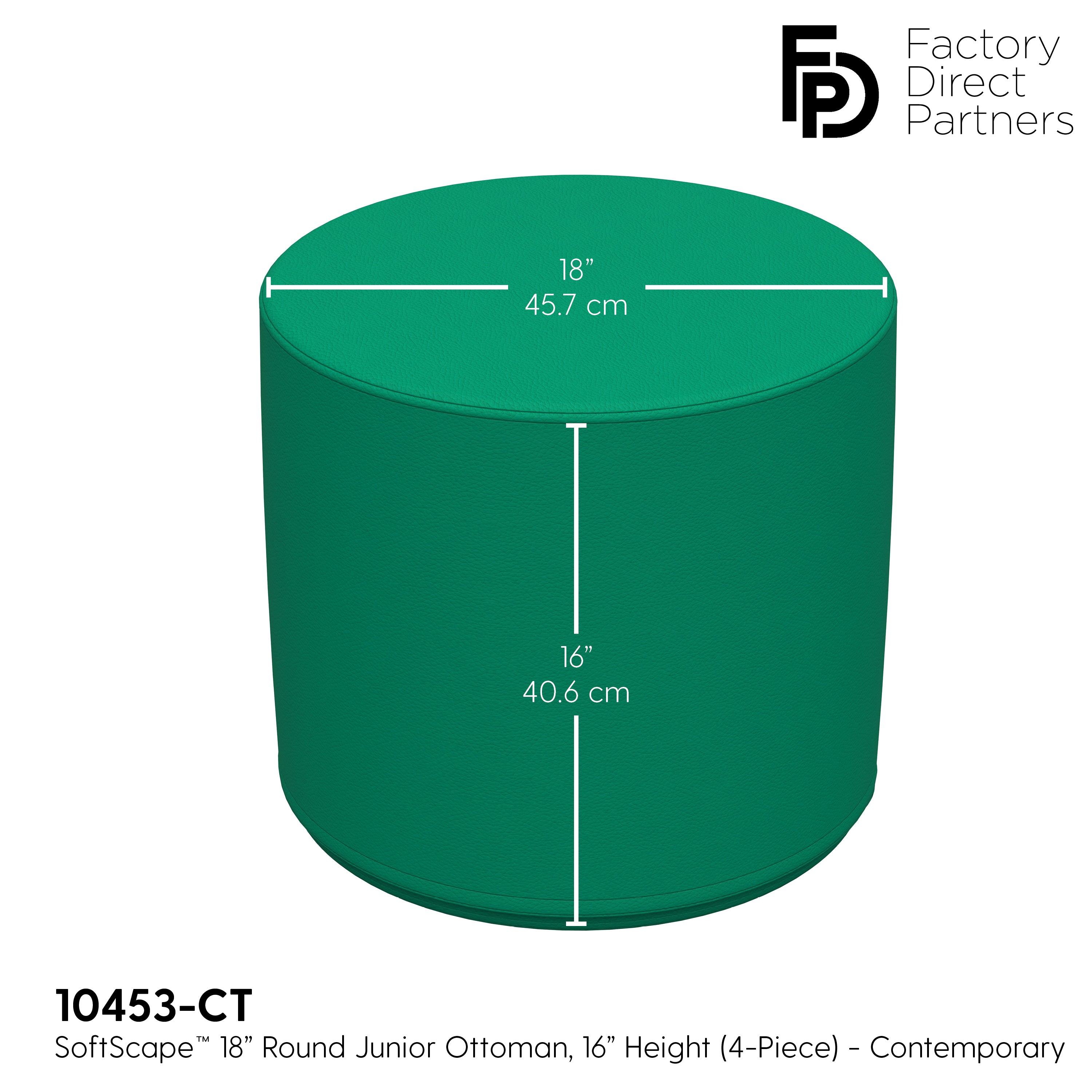 SoftScape 18" Round Ottoman 16" Height, 4-Piece - Contemporary