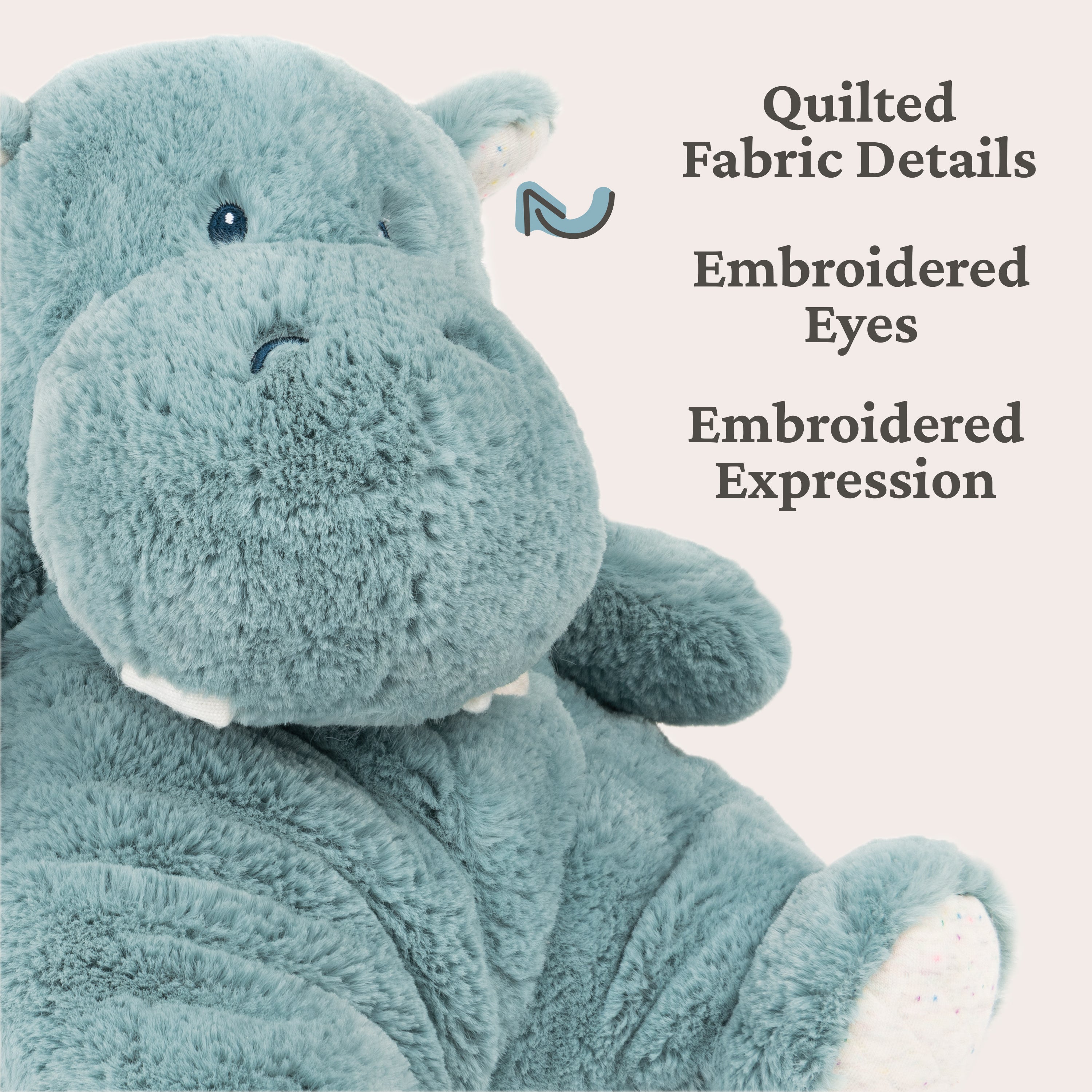 Baby GUND Oh So Snuggly Hippo Large Plush Stuffed Animal for Babies and Infants, Teal, 12.5”
