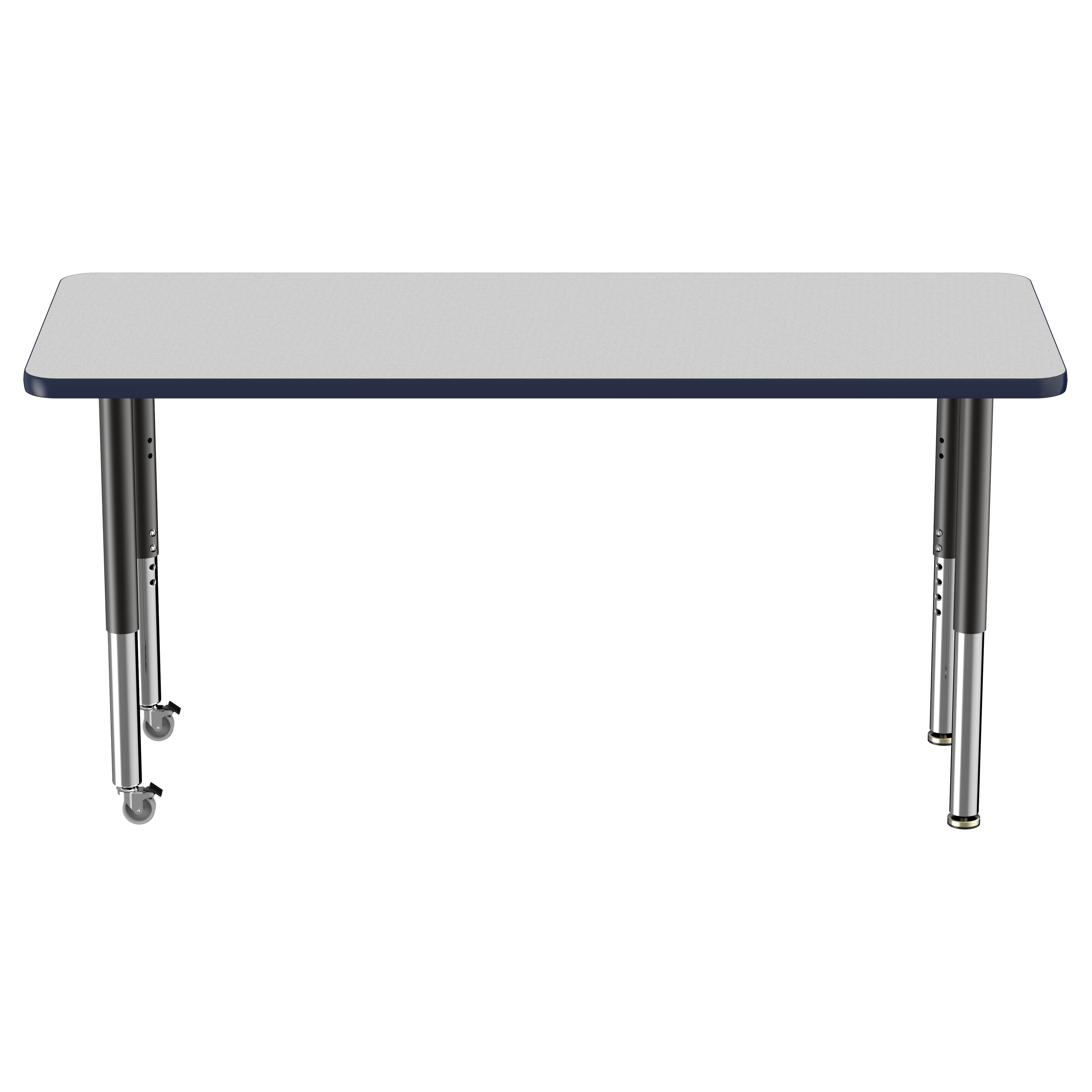 24" x 60" Rectangle T-Molding Activity Table with Adjustable Super Legs - Gray/Navy/Black