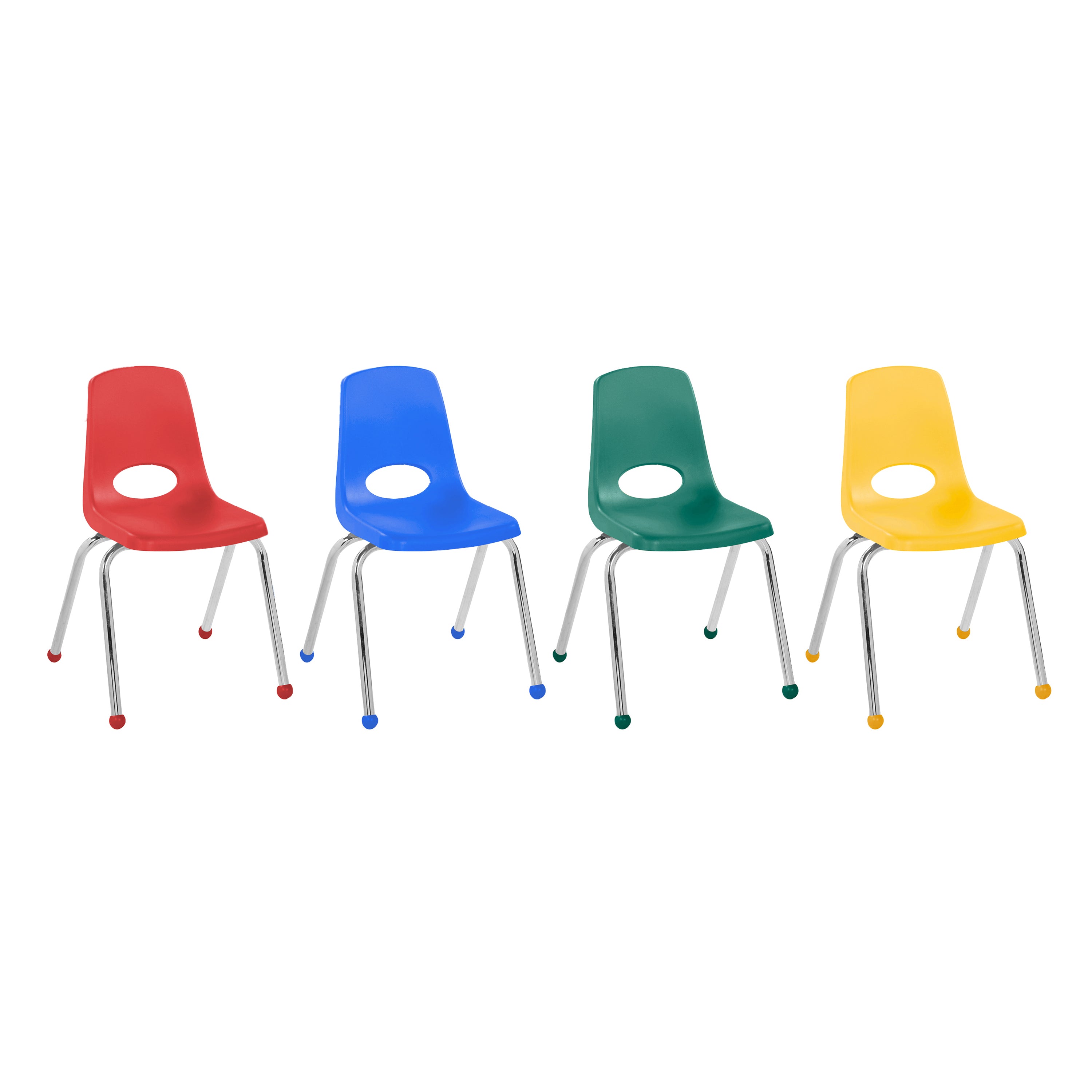 16" Stack Chair with Ball Glides, 4-Piece - Assorted