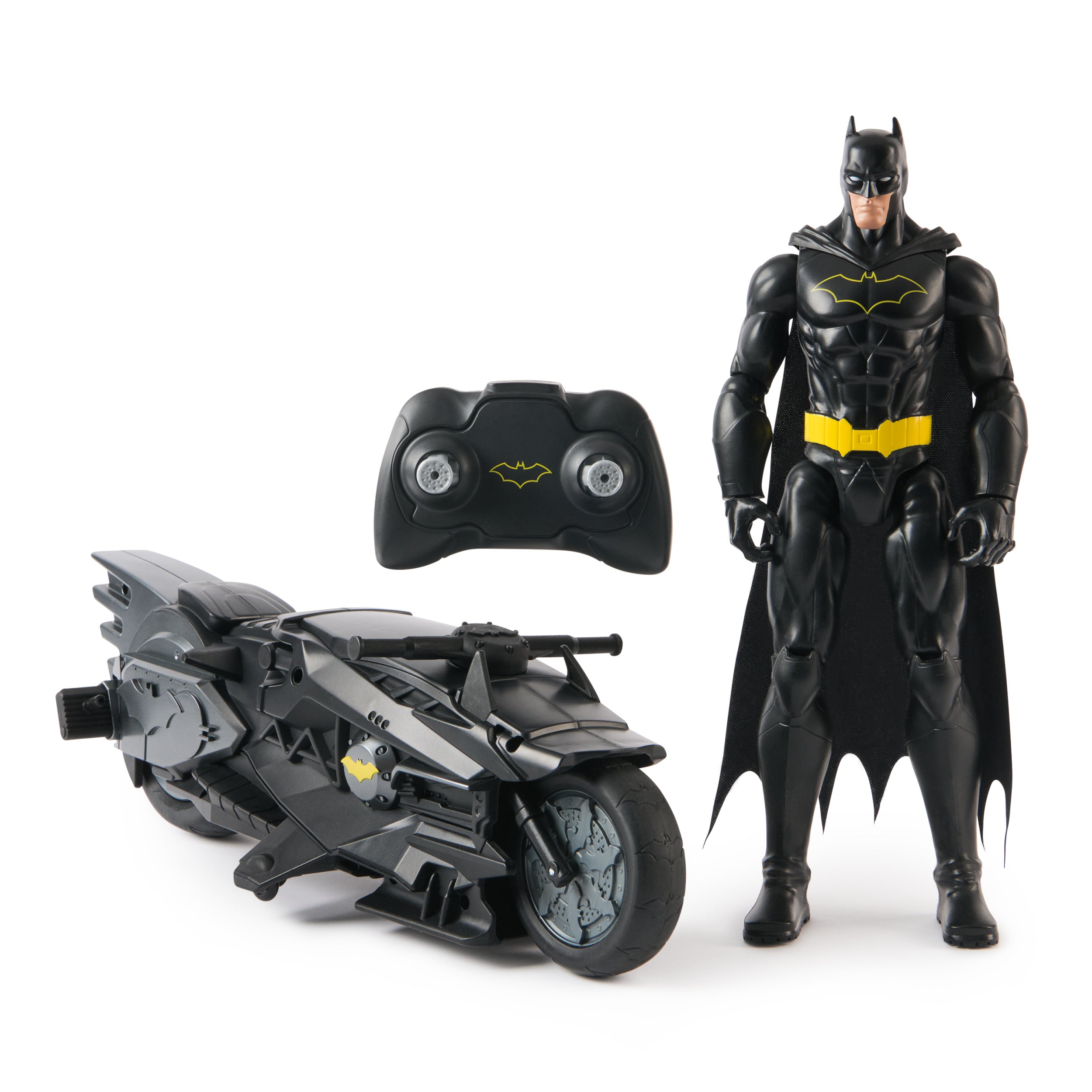 DC Comics, Batman Stealth Remote Control Batcycle with 12" Batman Action Figure, Super Hero Kids Toys for Boys and Girls Ages 4 & Up