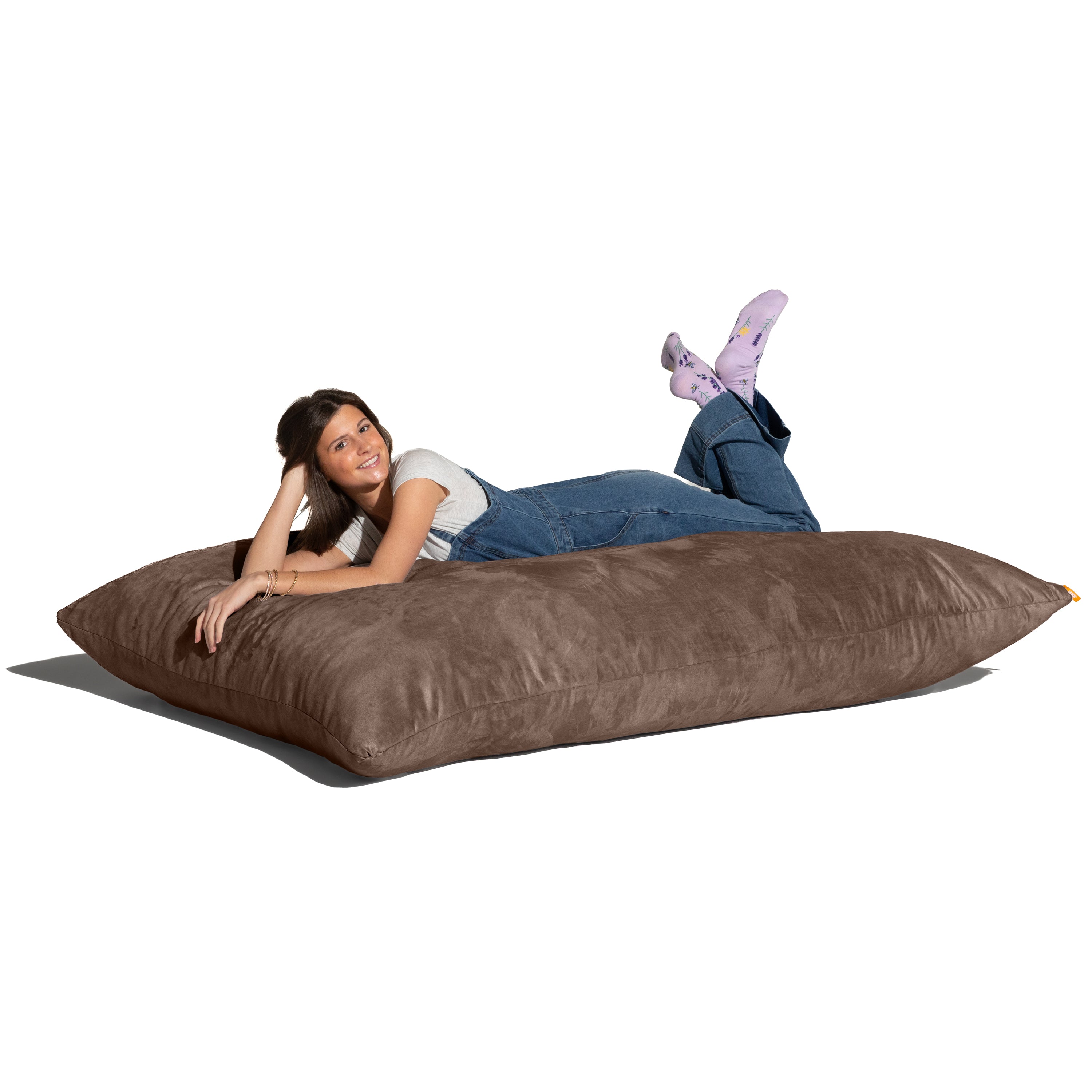 Jaxx Pillow Saxx 5.5-Foot - Huge Bean Bag Floor Pillow and Lounger, Chocolate